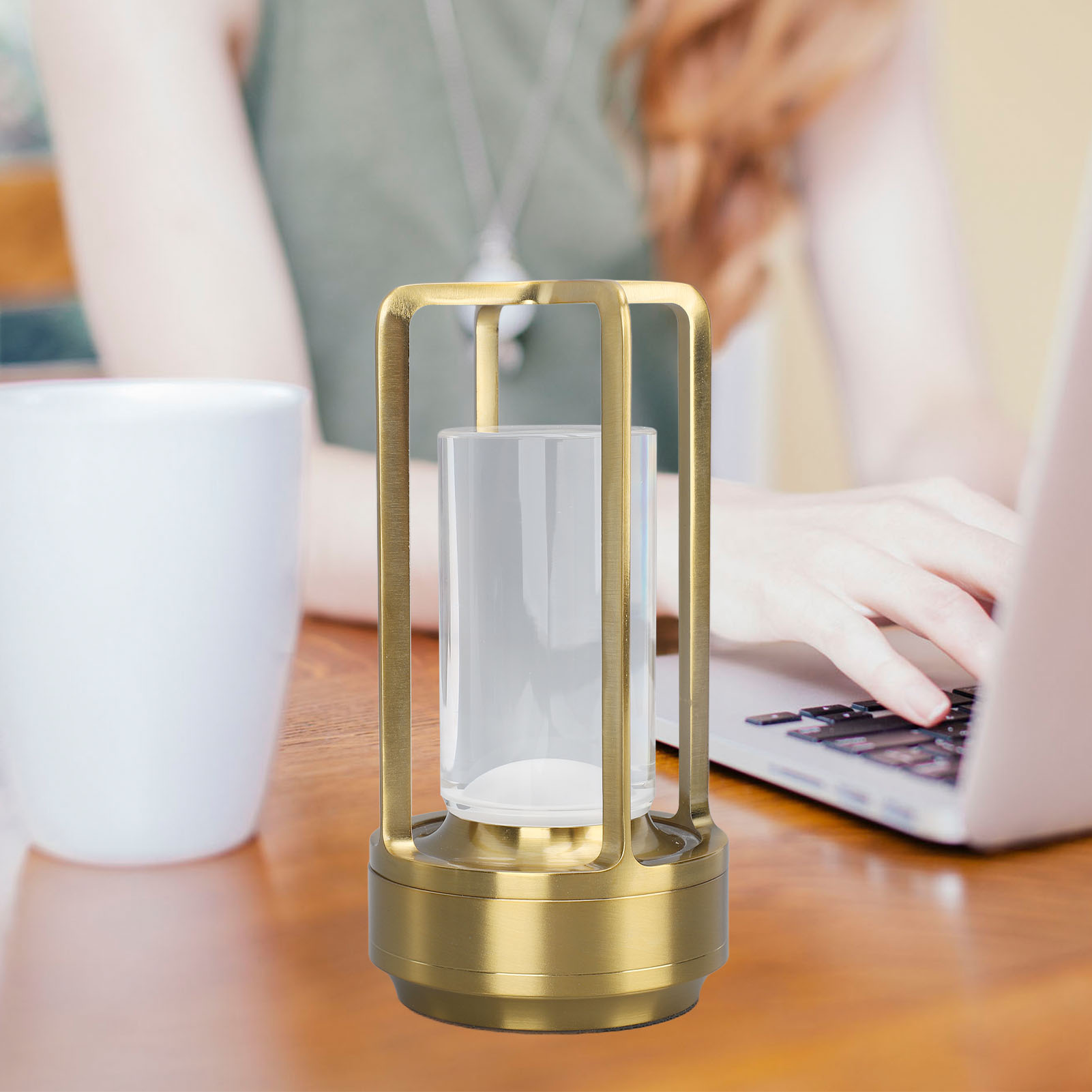 Tragbare Kabellose Led-schreibtischlampe Mit Touch-funktion, 16 Farbtemperaturen, Rgb-dimmung, Fernbedienung, Wiederaufladbar, Als Nachttischlampe, Möbellampe, Esstischlampe, Goldfarben.