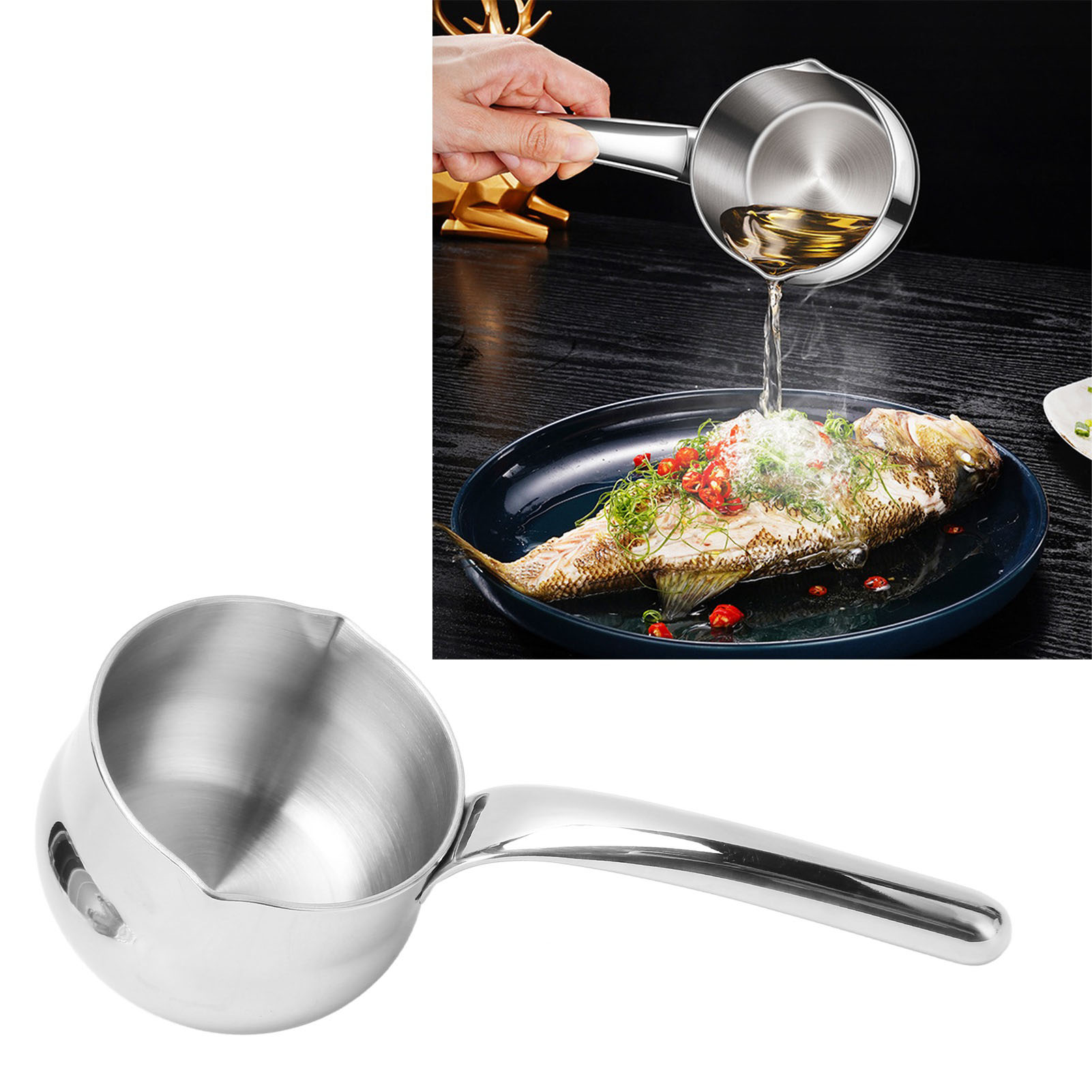 Mini-ölschale (9 Cm), Aus Edelstahl 304, Zum Ausgießen, Erhitzen Und Hinzufügen Von Öl.