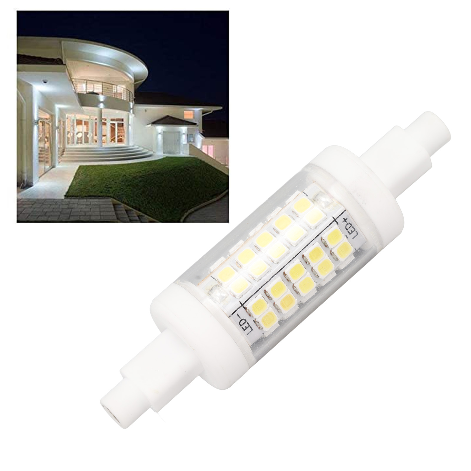 R7s 80mm 5w Led-lampe, Doppelseitiger Strahler, 60 Leds, 6000k Weißes Licht