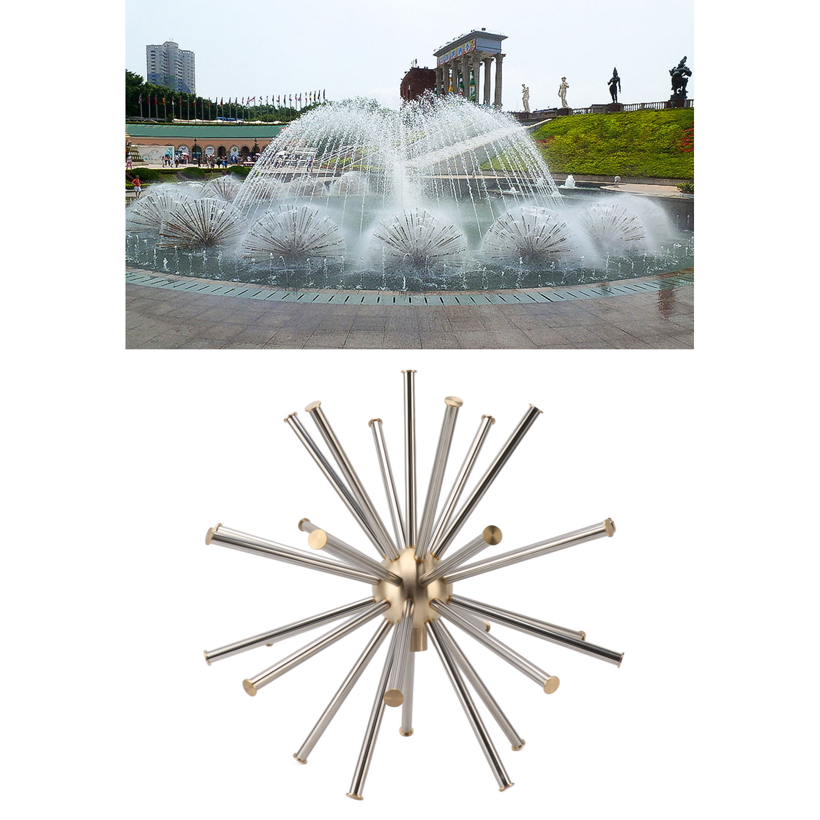 Löwenzahnbrunnen, Kristallkugel, Hortensienbrunnendüsen, Brunnendüsen Für G1-platz