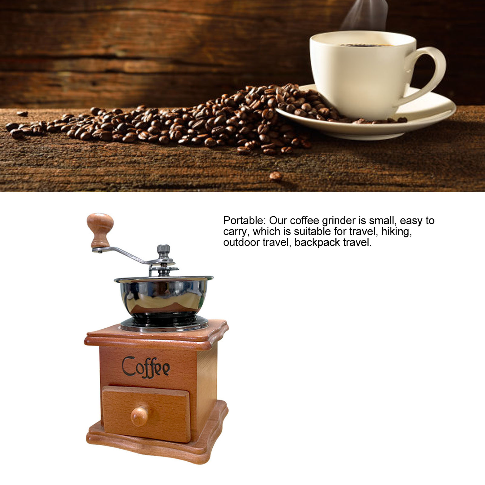 Retro-kaffeemühle Im Italienischen Stil, Manuelle Kaffeemaschine, Tragbare Kaffeemühle Für Zuhause, Für Große Mengen.
