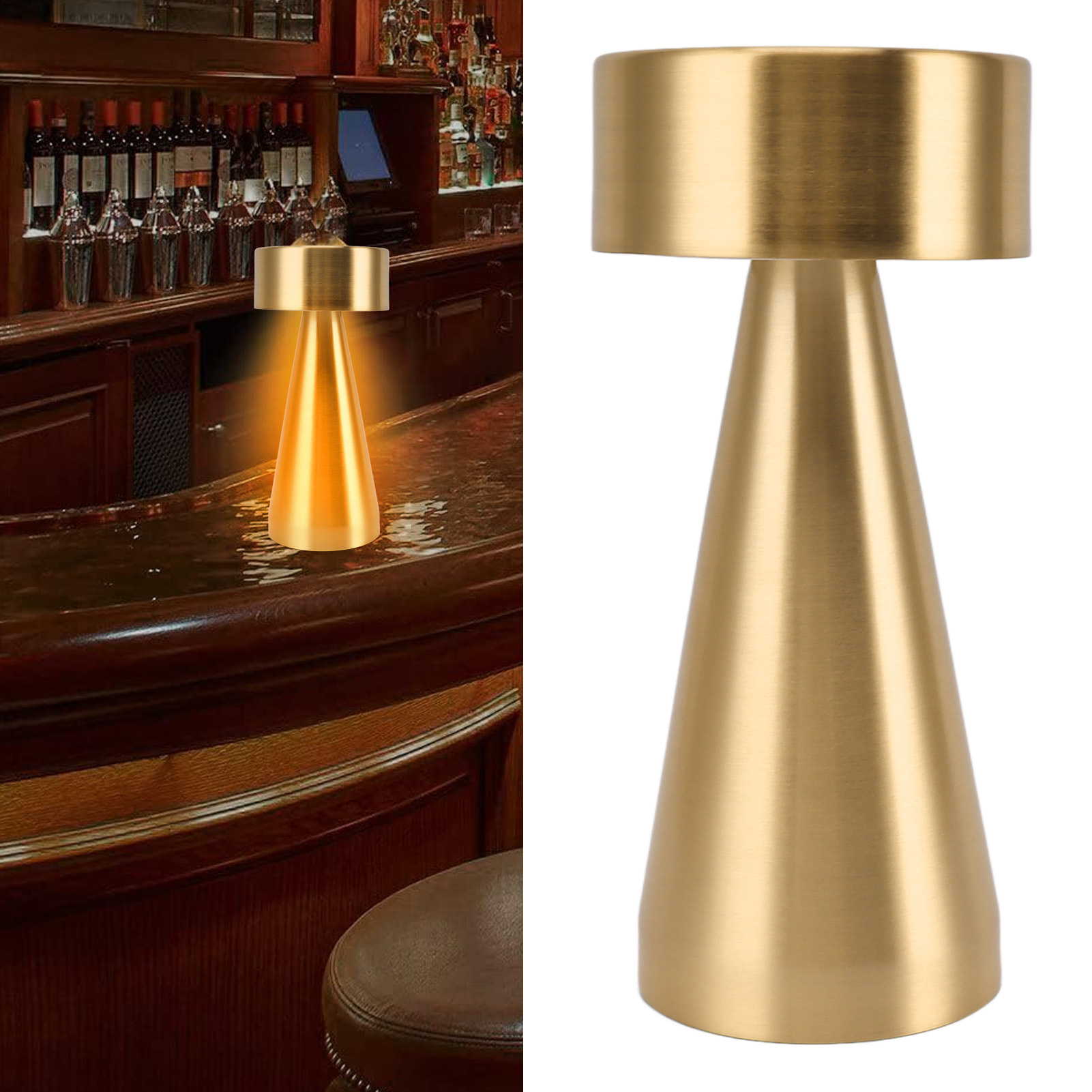 Tragbare Led-schreibtischlampe Mit Berührungssensor, 3 Einstellbare Farbtemperaturen, Wiederaufladbar, Nachtlicht Für Kinderzimmer Und Babyzimmer, Nachttischlampe, Gold