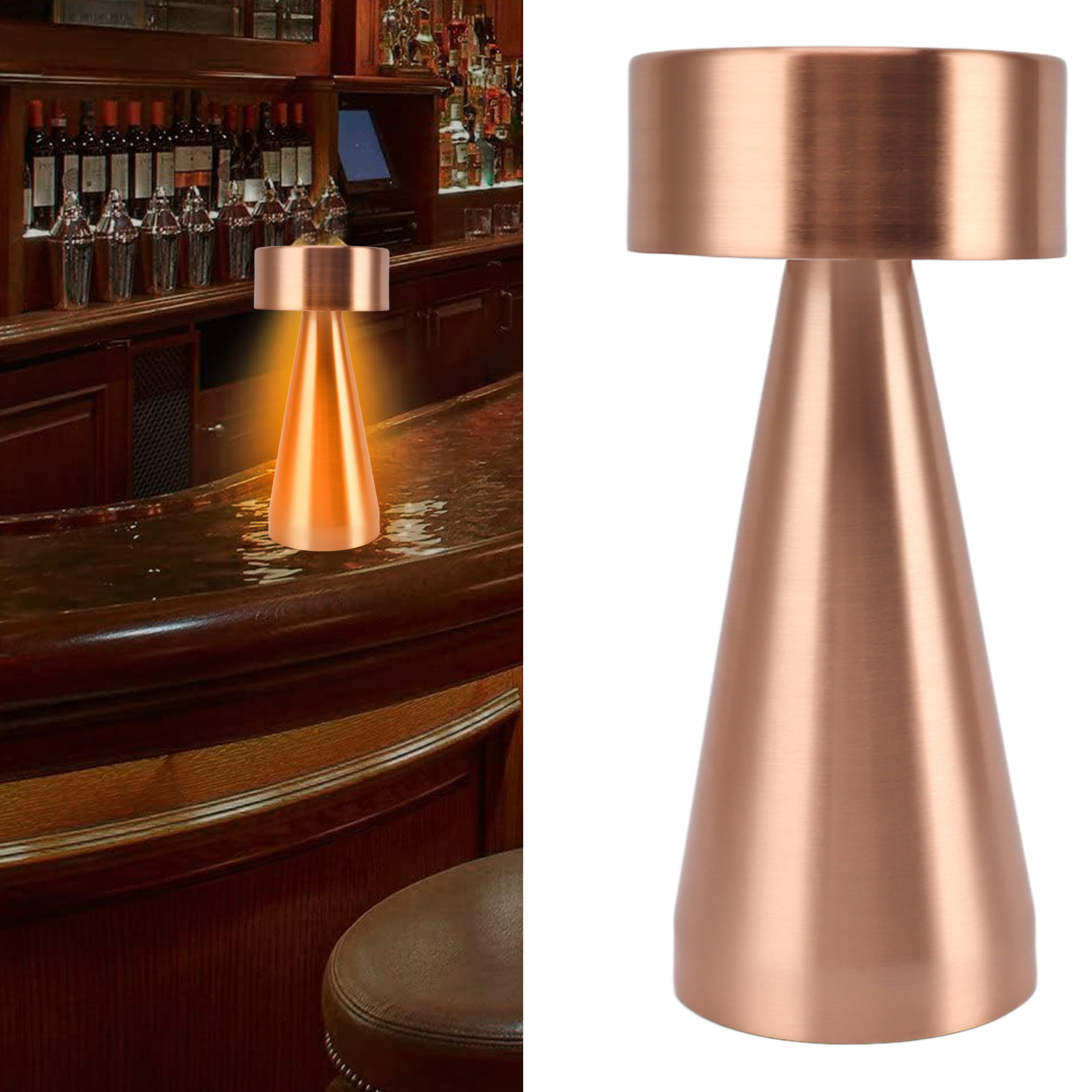 Tragbare Led-schreibtischlampe Mit Touchsensor, Einstellbarer Helligkeit Und 3 Farbtemperaturen, Wiederaufladbar, Ideal Für Kinder, Kinderzimmer, Als Nachtlicht Oder Nachttischlampe, Roségold