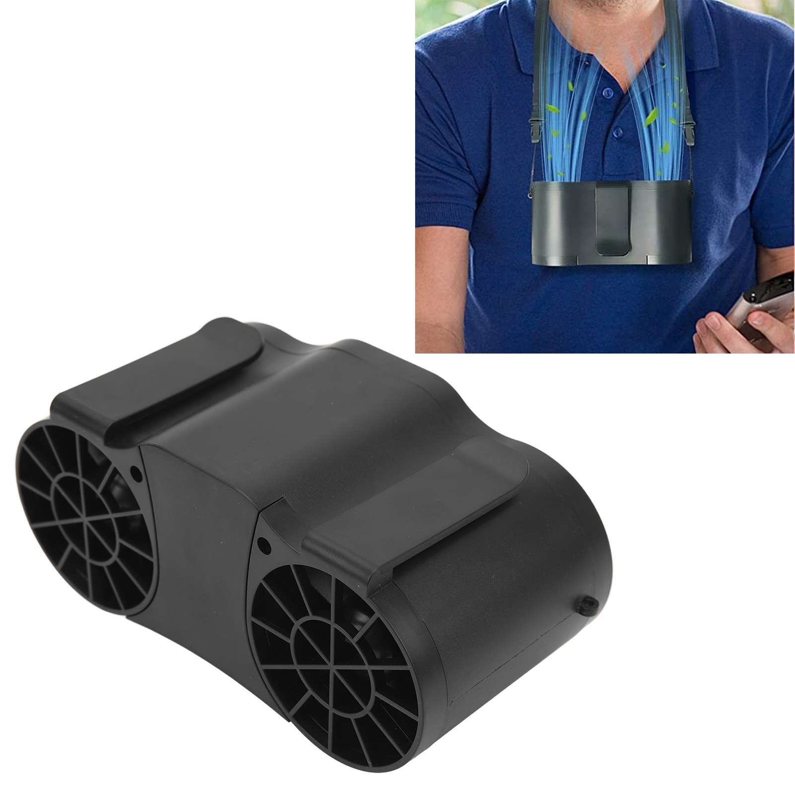 3-in-1-tragventilator Mit Gürtel-/nacken-/tischclip, Wiederaufladbar, Ideal Für Outdoor-arbeit, Landwirtschaft, Wandern, Camping Und Reisen, 10.000 Mah