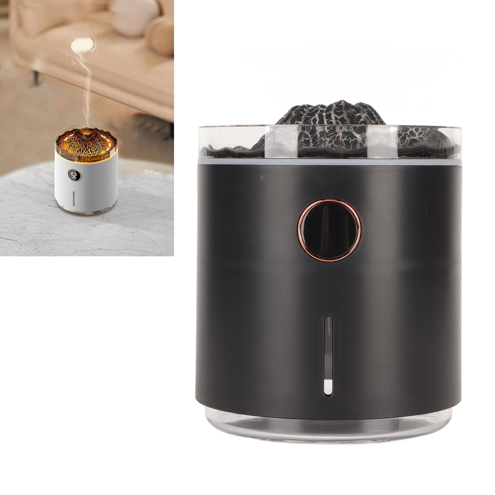 Schaumnebel-diffusor, Vulkan-aroma-diffusor, Ätherischer Öl-duft-diffusor Für Das Schlafzimmer, Quallenflammen-luftbefeuchter, Weiß.