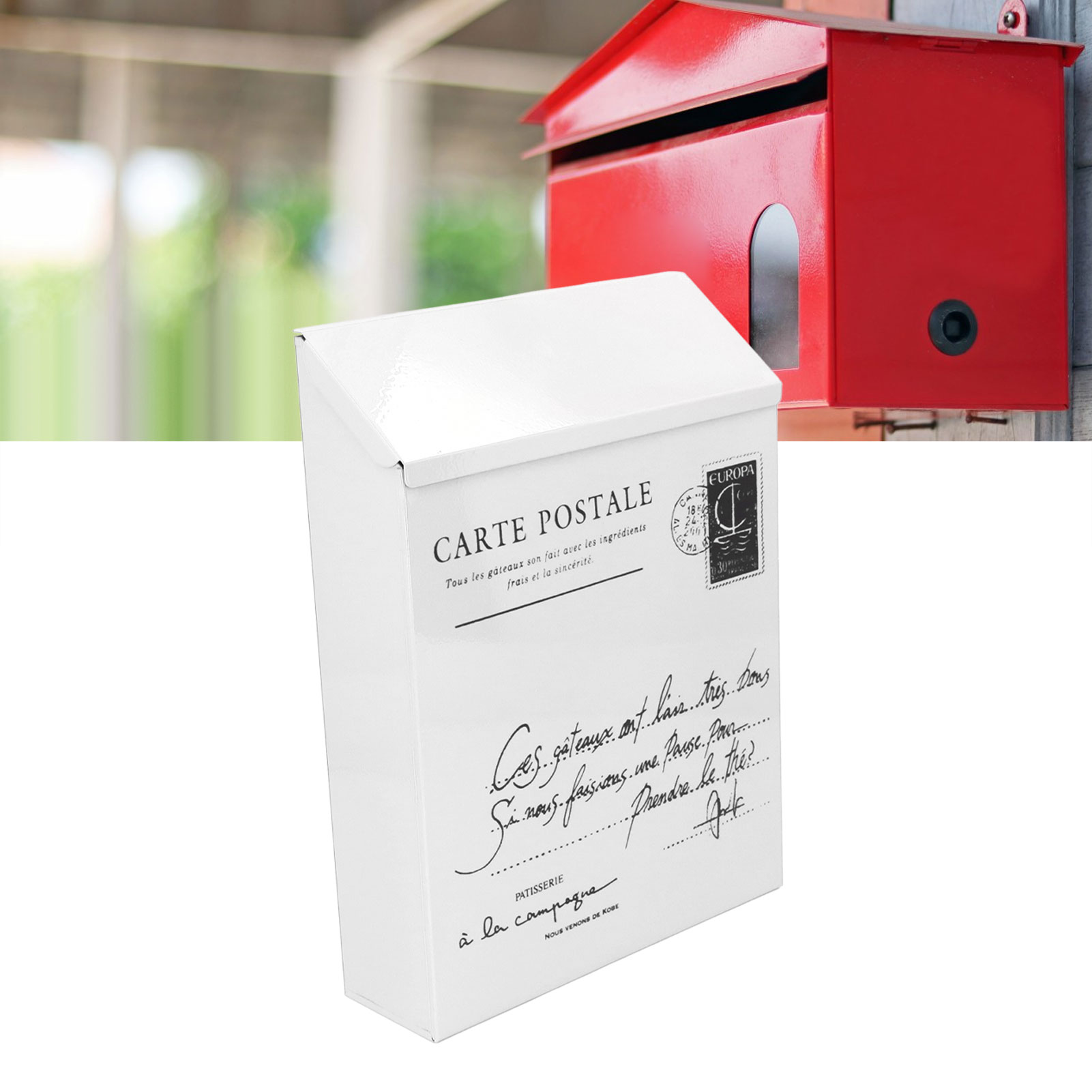 Kreativer Briefkasten Mit Metallgürtelschloss, Briefkasten Im Amerikanischen Stil, Vorschlagskasten, Wandbriefkasten Im Landhausstil, Kleine Cremefarbene Schrift
