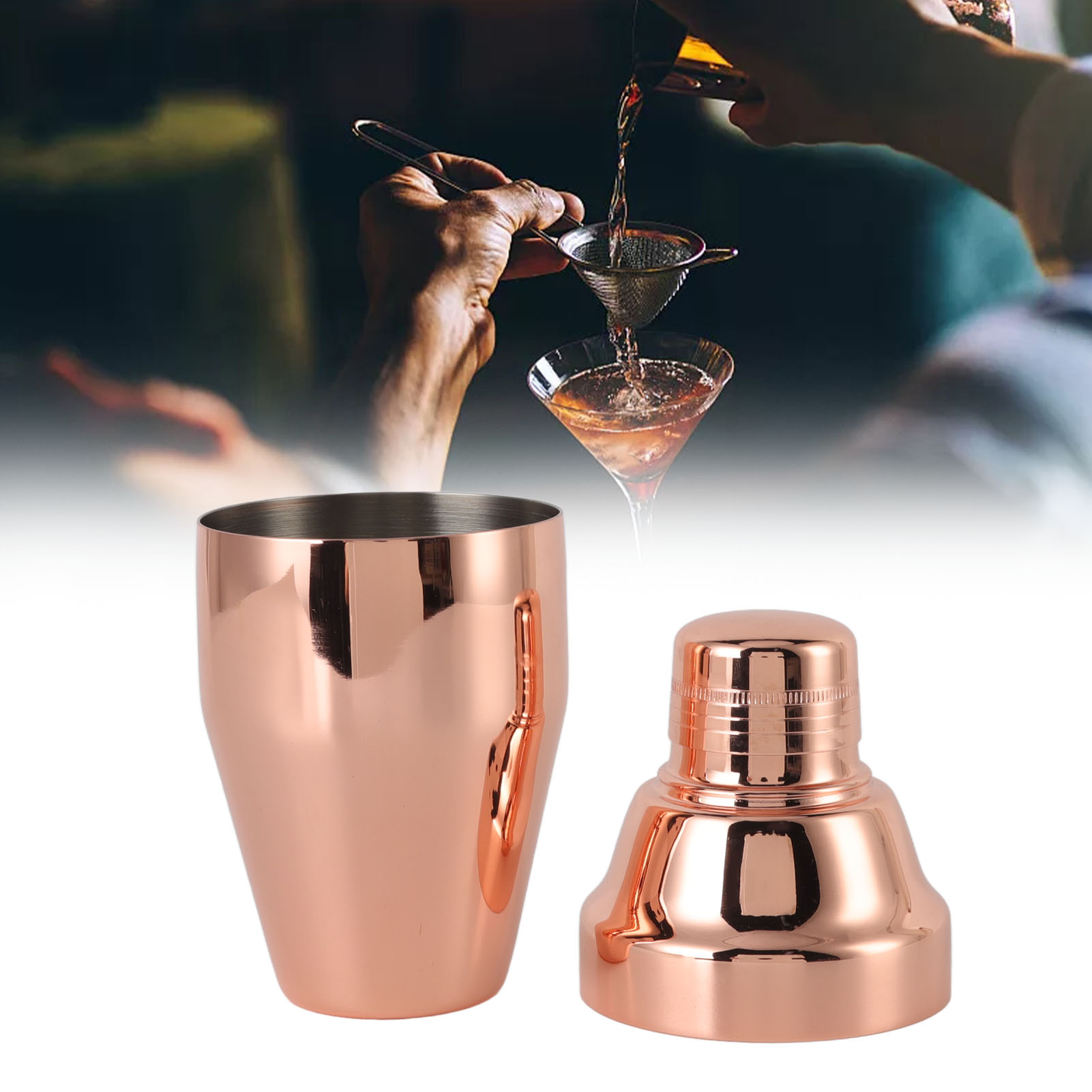 Klassischer Dreiteiliger Cocktailshaker Aus Edelstahl 304, 350 Ml.