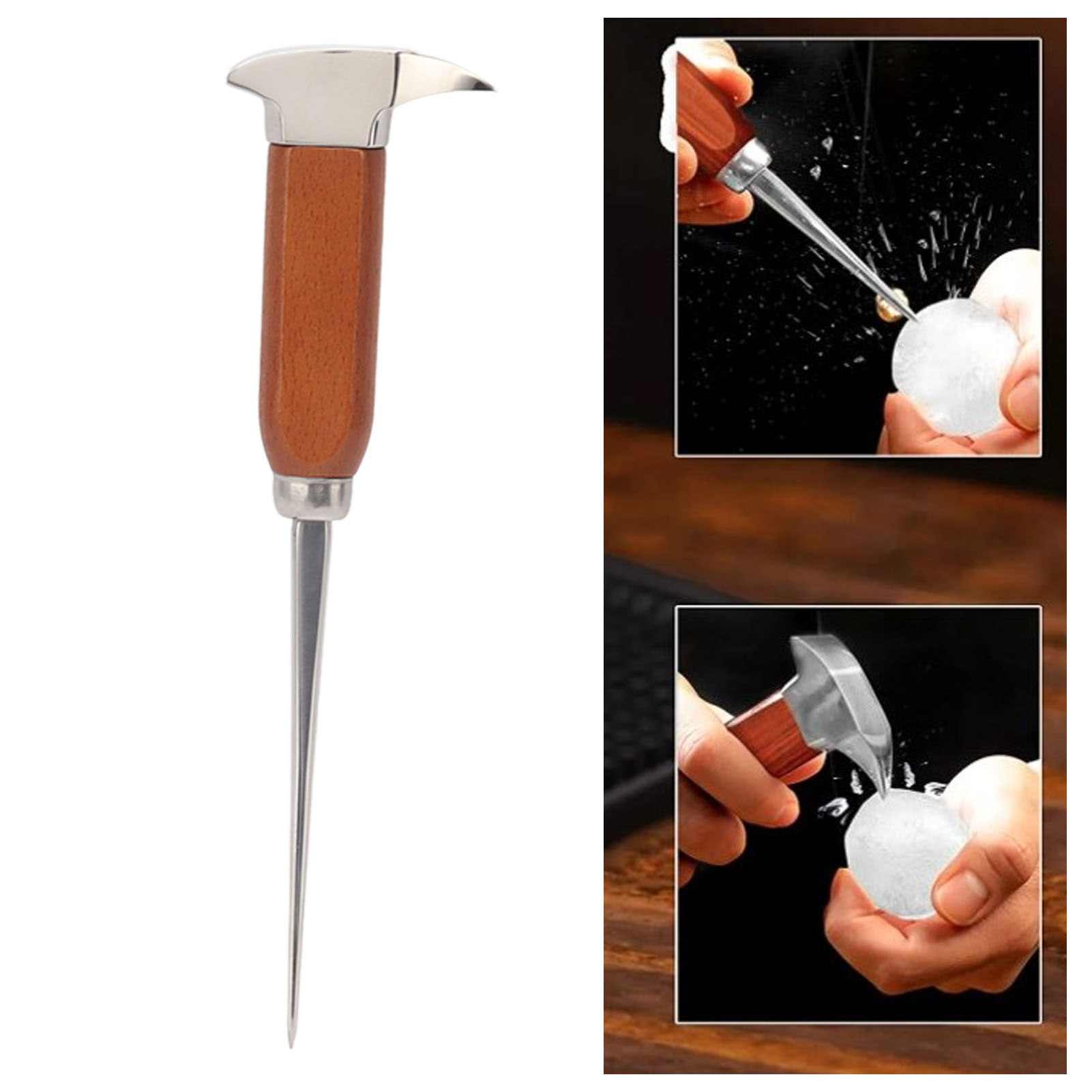 Eiskratzer Für Barkeeper, Dreizackiger Eispickel, Langer Eispickel