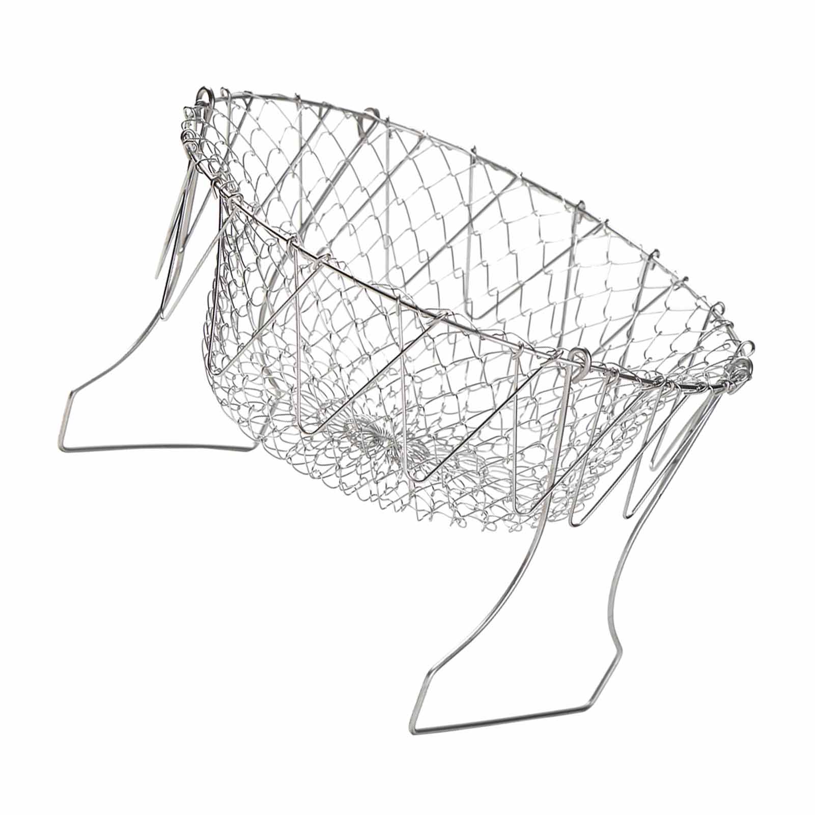 Zusammenklappbarer Frittierkorb Aus Edelstahl, Abtropfkorb Für Haushaltsöl, Gemüsekorb Aus Drahtgeflecht Zum Waschen Und Braten Von Küchengemüse, Multifunktionsfilter.