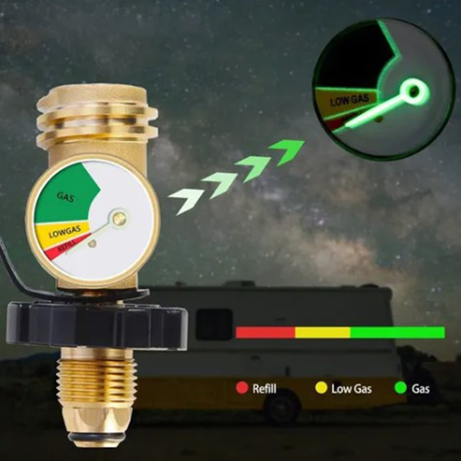 Arctronis Pol-zu-qcc-gewindeadapter Für Nordamerikanisches Propan, Gasdruckminderungsventilanschluss