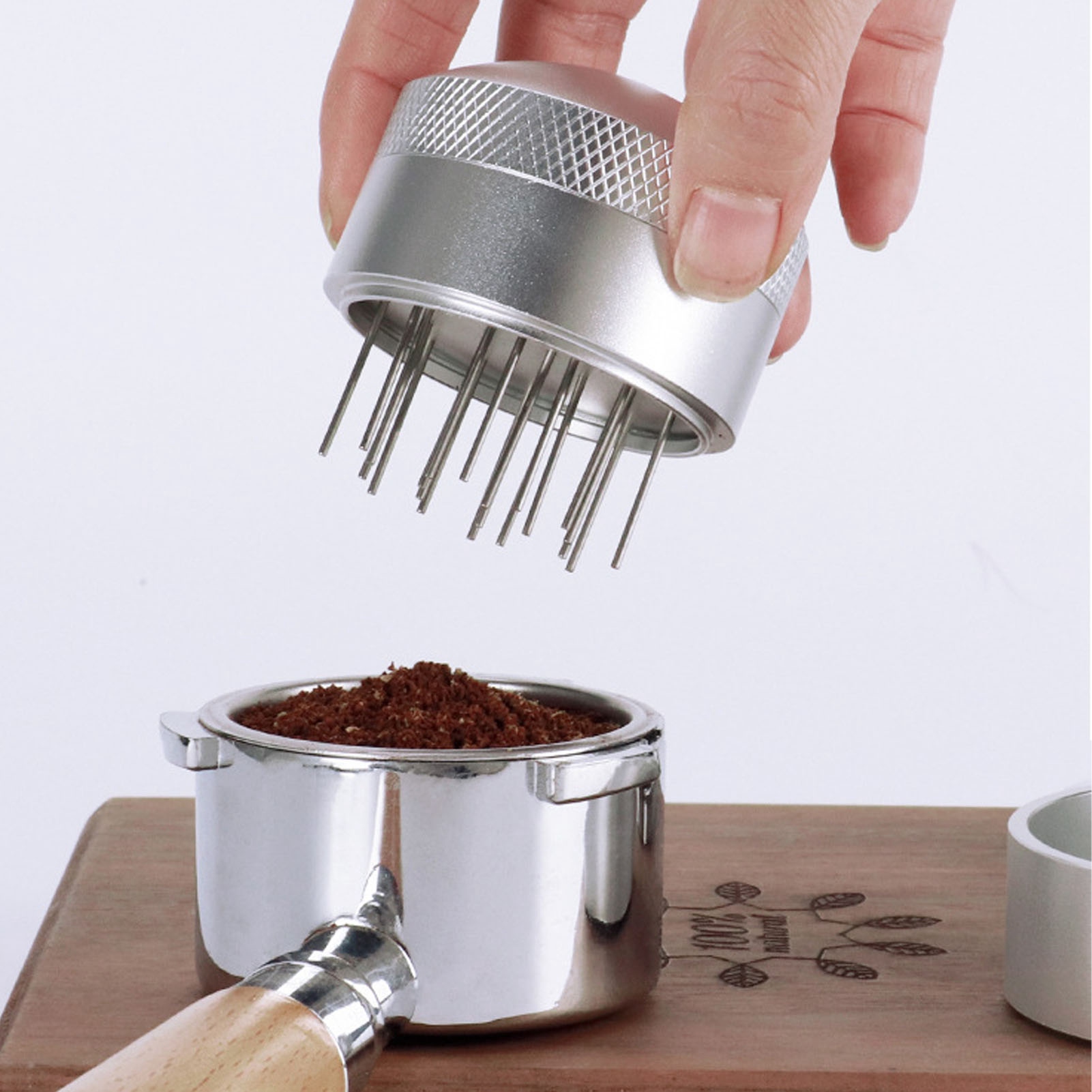 Kaffeepulverbehälter Aus Edelstahl Mit Sockel, Kaffeepulverbehälter Für 58-mm-handstück.