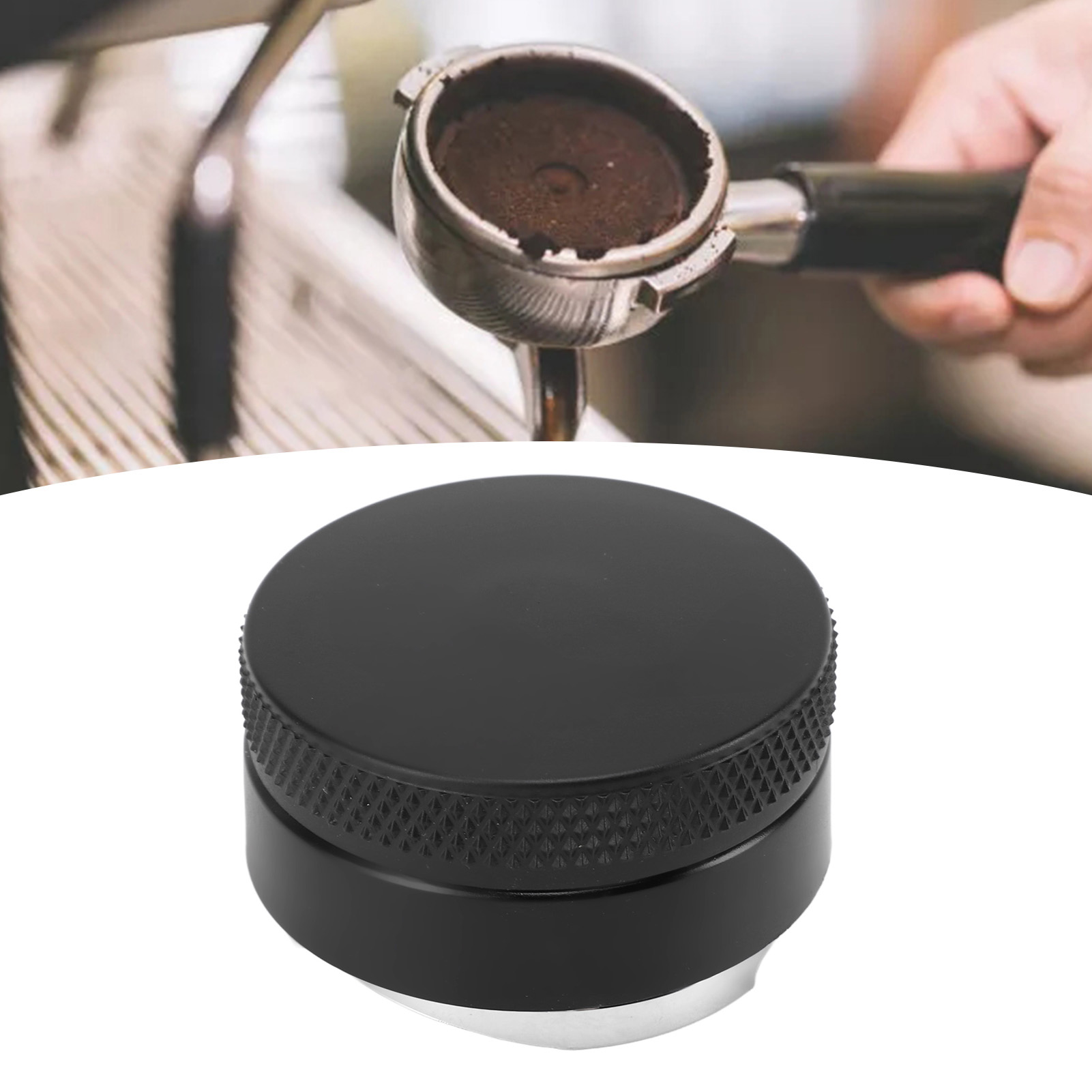Kaffeespender Aus Edelstahl 304, Dreirollen-tamper, 53 Mm, Schwarz