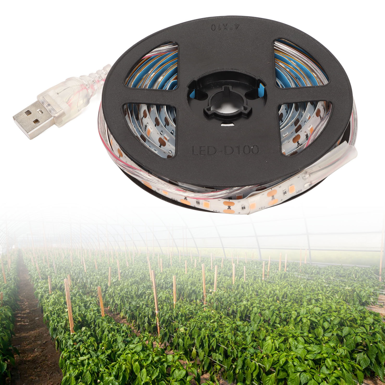 5v Led-streifen Für Pflanzen Mit Usb-anschluss, Ideal Zum Anpflanzen, Als Zusatzbeleuchtung, Wasserdicht, Für Gewächshäuser, Vollspektrumbeleuchtung, 2 Meter/wasserdicht