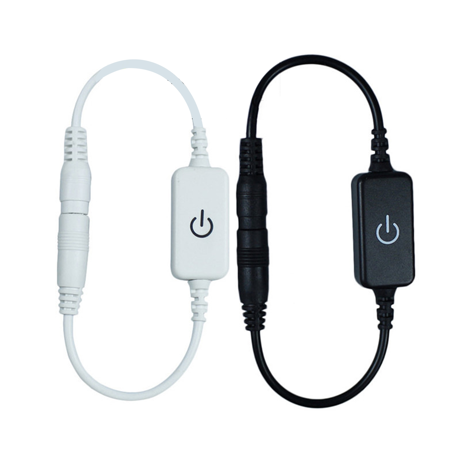 Mini-led-touchdimmer (monochrom), Monochromer Inline-controller, Schwarzer Inline-touchdimmer