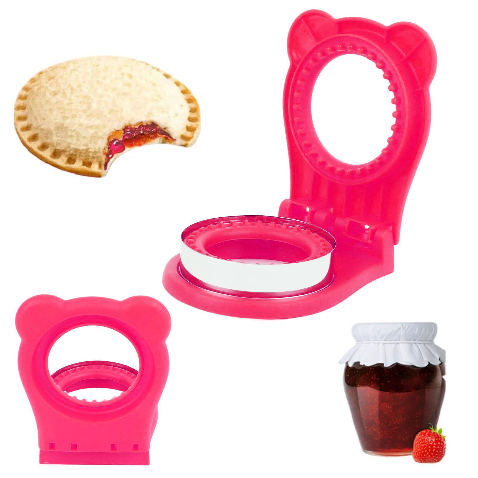 Runder Ausstecher Mit Handschutz, Backwerkzeug Aus Edelstahl, Für Kuchen, Kekse, Toast, Sandwichbeutel, Brotform, Rote Rose.