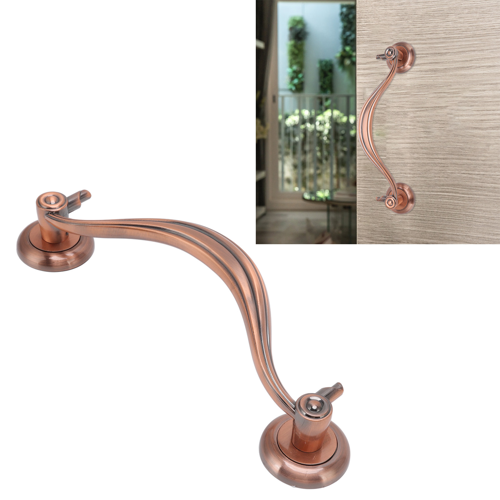 Zwei Sets Antiker Europäischer Türgriffe Aus Bronze Und Holz Zu Verkaufen, Türgriffe Im Villenstil, Retro-türgriffe, Große Aufputzgriffe Für Wohnungen Und Hotels, 9815 Antikrot – Gesamtlänge 305 Mm