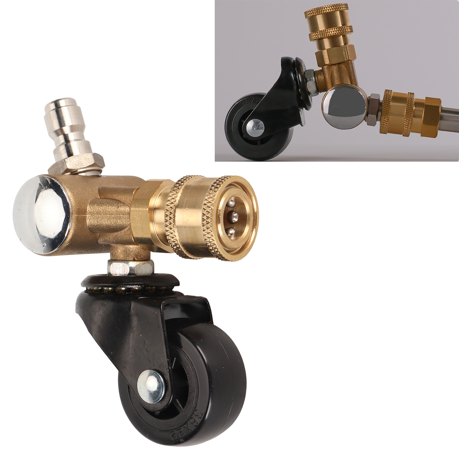 1/4"-schnellanschlussadapter Für Hochdruckreinigungspistole Und Straßenfahrgestellreiniger Mit Universalrad.