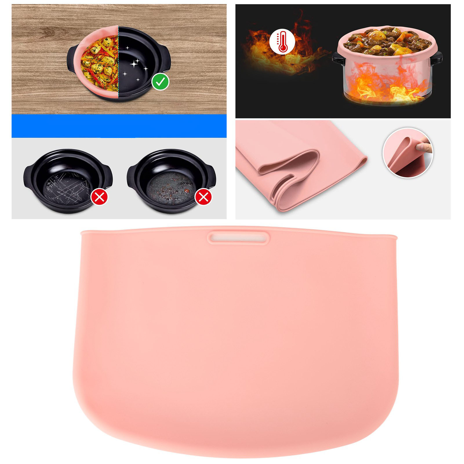 Kleiner Silikonbeutel Für Schongarer, Auslaufsicher Und Leicht Zu Reinigen. Wiederverwendbarer, Rosa Silikoneinsatz Für Crockpot-schongarer.