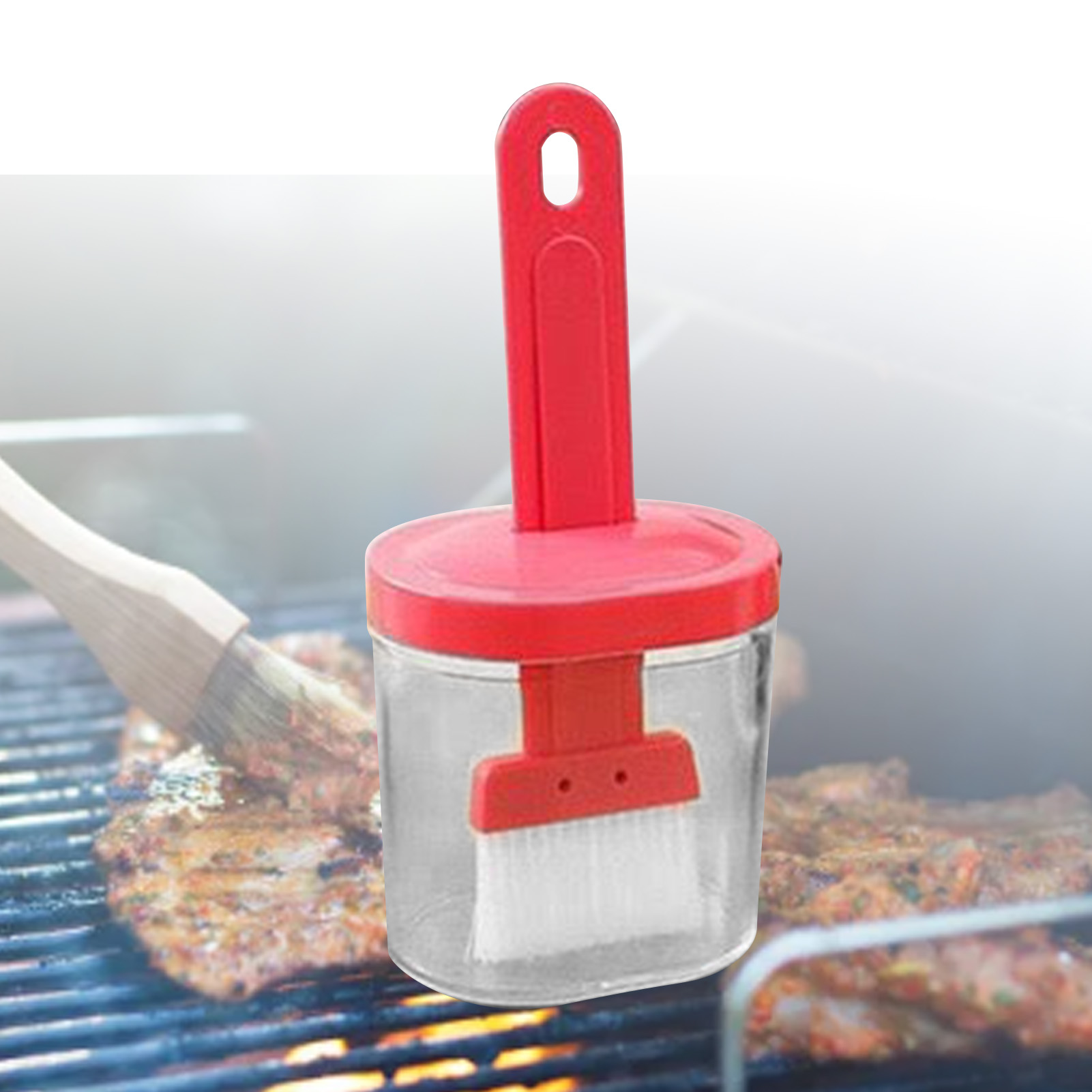 Silikon-ölpinsel Für Grills Mit Flasche, Küchenpinsel Für Pfannkuchen, Hitzebeständiger Pinsel Für Den Hausgebrauch, Honigflasche, Gewürzflasche, Ölrose.