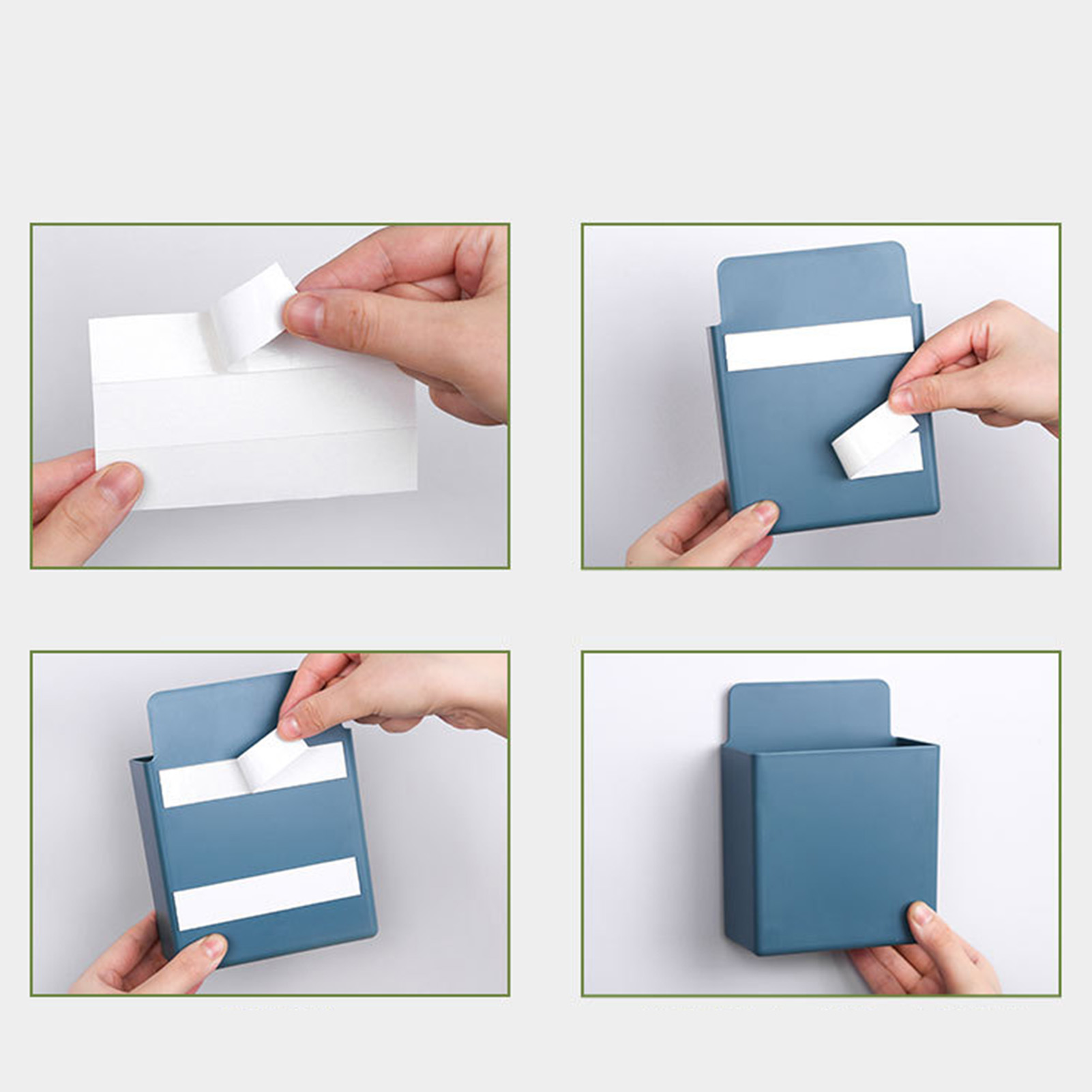 Multifunktionale, Wandmontierte Aufbewahrungsbox, Kein Bohren Erforderlich, Kosmetiksprayhalter Für Badezimmer, Aufbewahrungsbox Für Küchenutensilien, Marineblau.