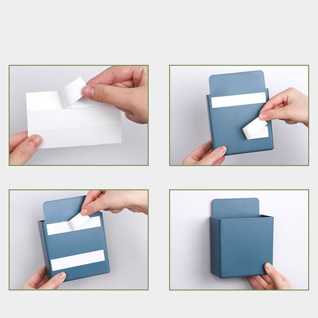 Multifunktionale, Wandmontierte Aufbewahrungsbox, Kein Bohren Erforderlich, Kosmetiksprayhalter Für Badezimmer, Aufbewahrungsbox Für Küchenutensilien, Marineblau.