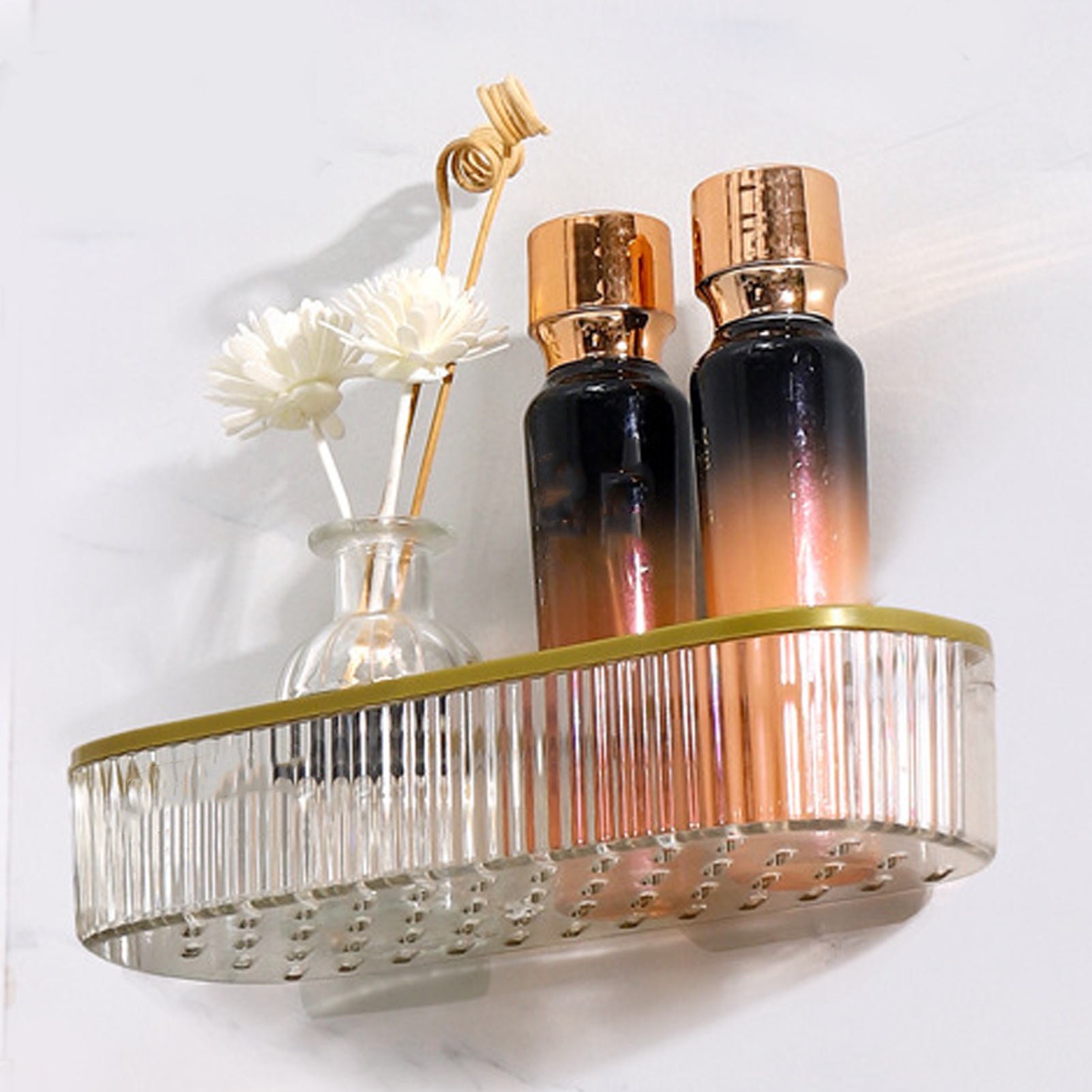 Aufbewahrungsregal Ohne Bohren Für Badezimmer, Kosmetik- Und Badezimmerregal, Wandregal, Multifunktionales Badezimmermöbel.