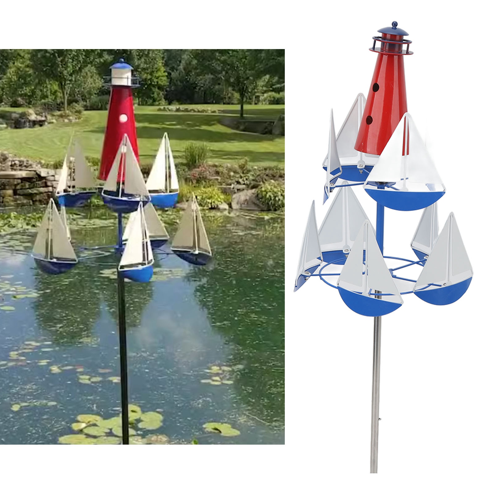 Dekorative Wetterfahne Aus Schmiedeeisen, Drehbare Windmühle, Gartenflagge Aus Metall