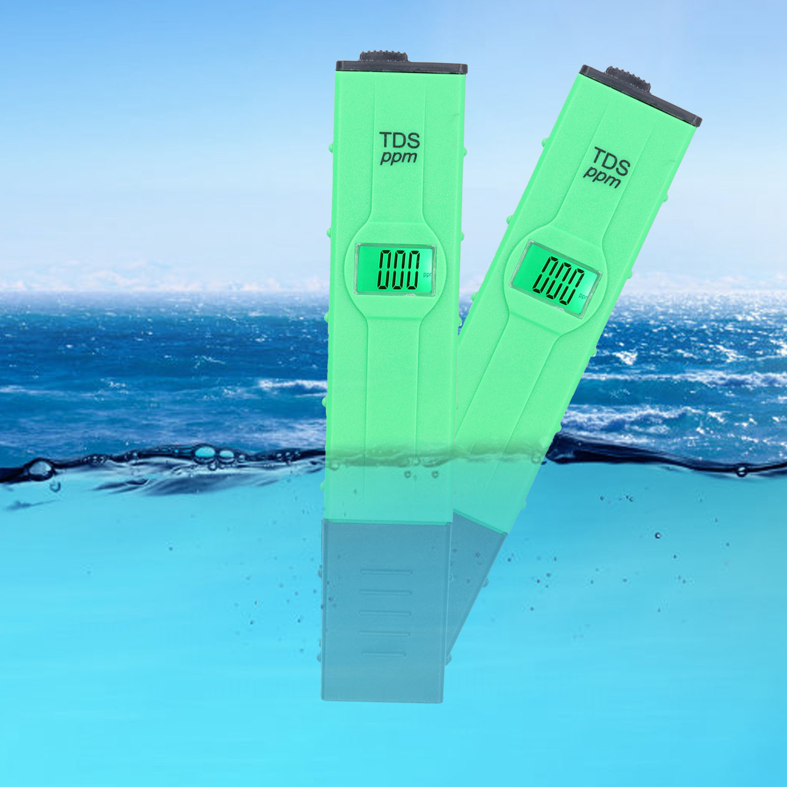 Digitaler Tds-wasserqualitätsanalysator Mit Automatischer Temperaturkompensation (atc) Und Hintergrundbeleuchtetem Display, Grün