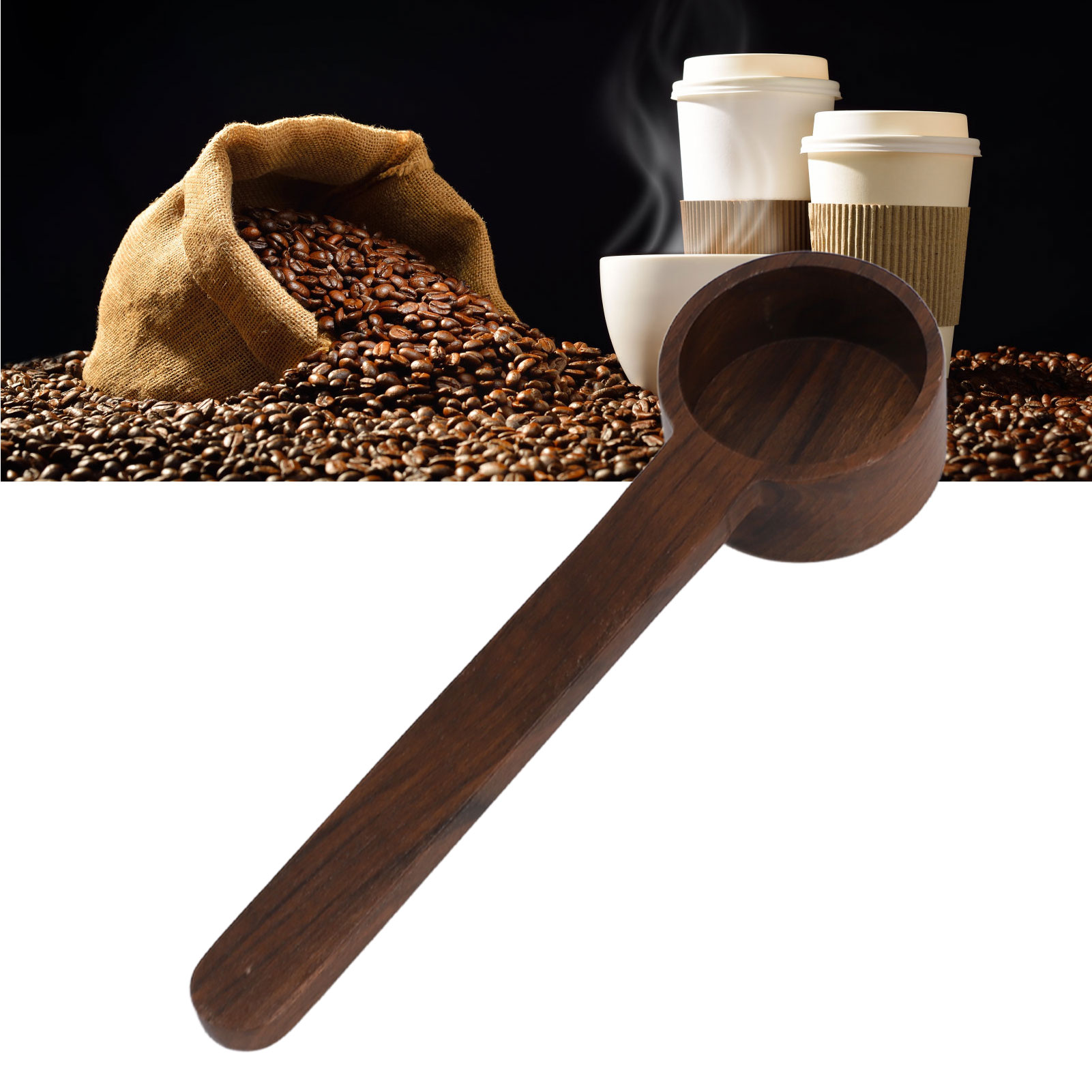 Kaffeebohnen-messlöffel, Messlöffel Aus Massivholz, Gramm-messlöffel, Langer Messlöffel Aus Schwarzem Walnussholz Für Milchpulver