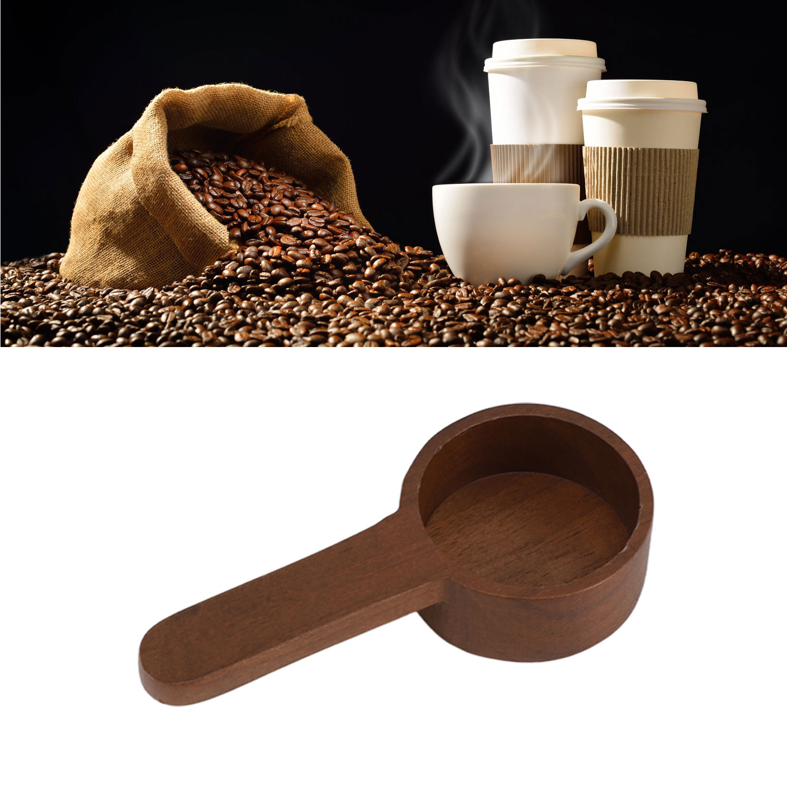 Messlöffel, Messlöffel Aus Massivholz, Gramm-messlöffel, Milchpulver, Kurze Schwarze Walnuss