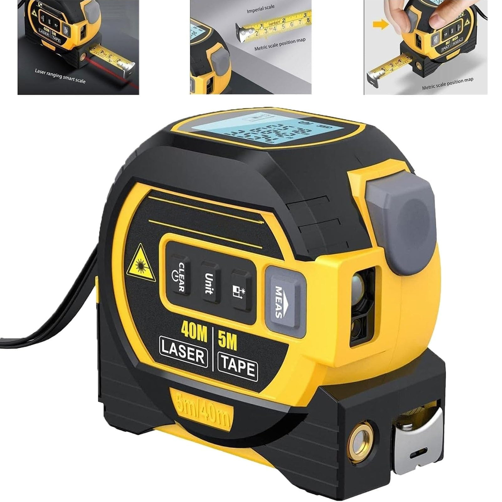 60 M 3-in-1 Laser-maßband, Gelb