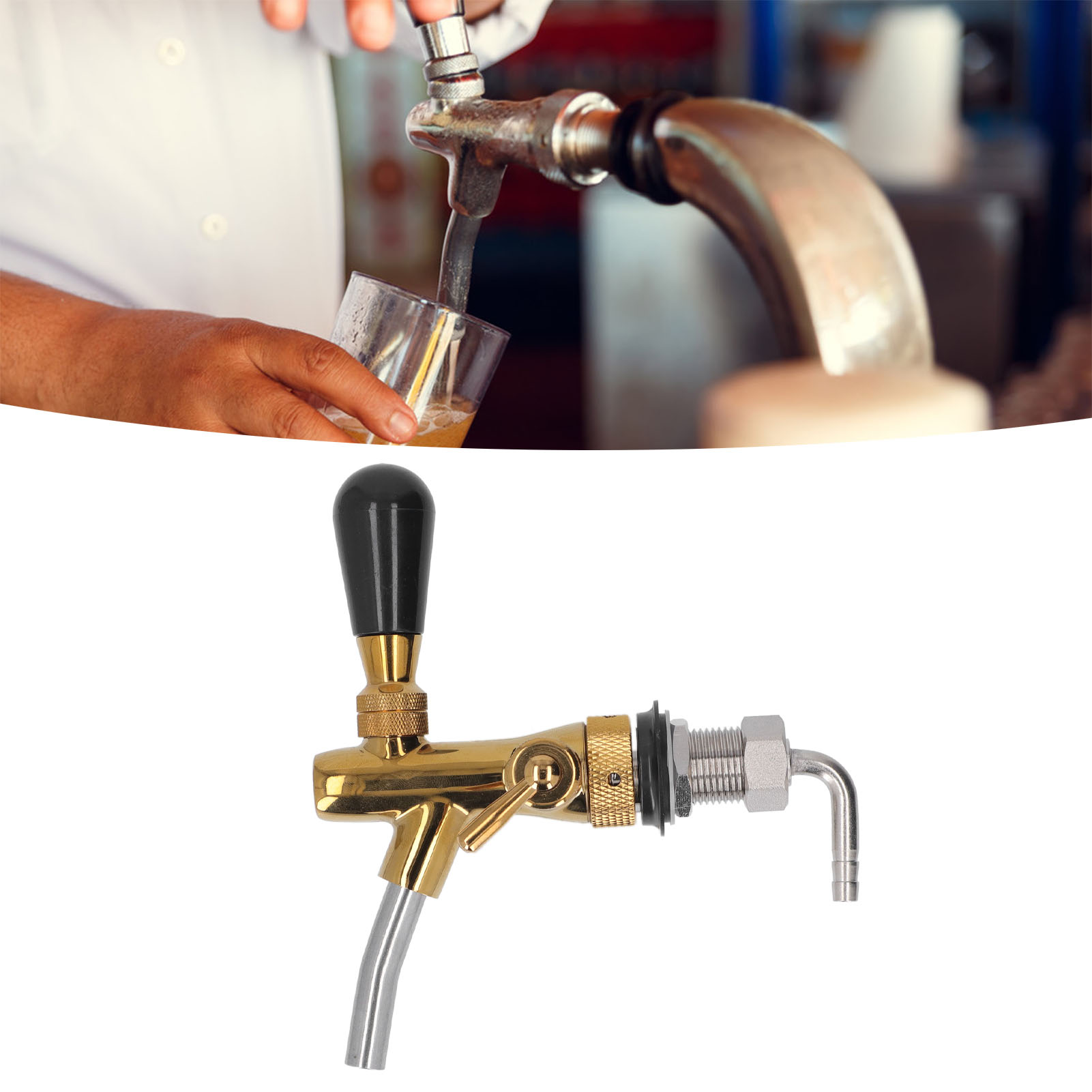 Verstellbarer Kurzgriff-zapfhahn Für Kegerator-bierzapfanlagen, Edelstahl-braufass-zapfhähne