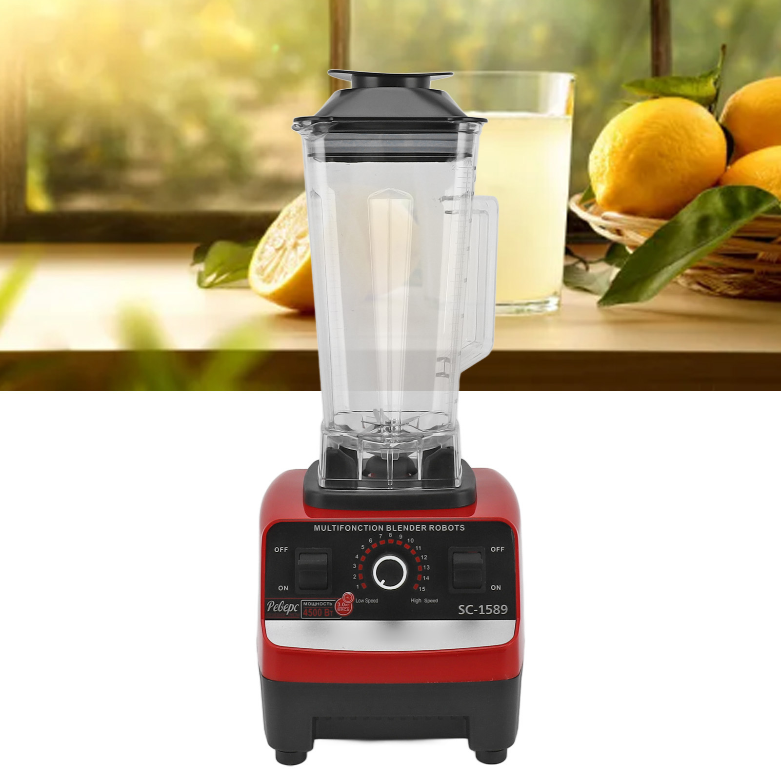 4500-w-multifunktionsmixer, Große 1,8-liter-quadratschüssel, 6 Edelstahlklingen, 26.000–30.000 U/min Drehzahl, 15-stufiger Fleischwolf, Eiscrusher, Babynahrungszubereiter, 220-v-euro-standard