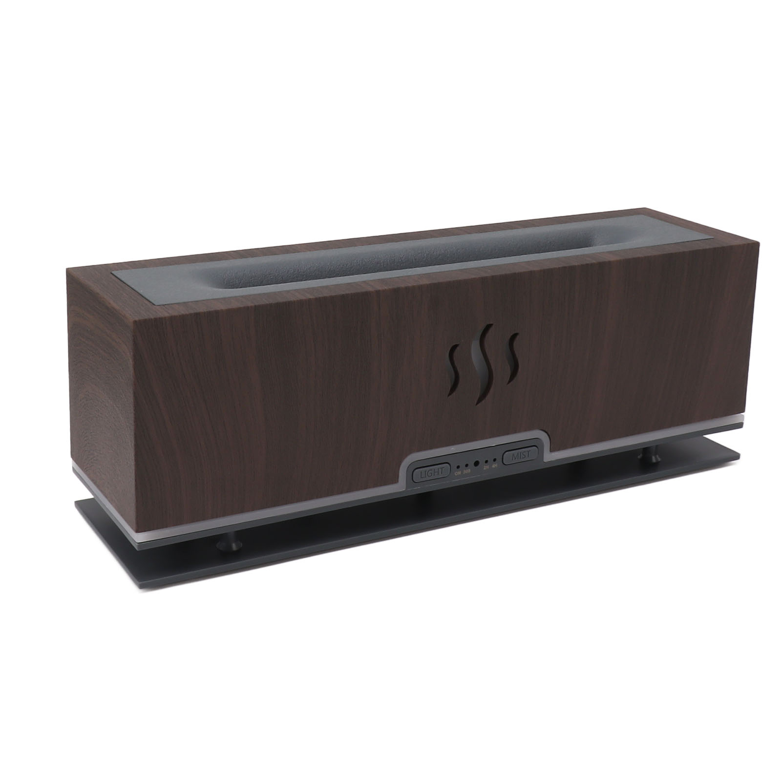 Flammeneffektlampe, Luftbefeuchter Und Aromadiffusor Für Kamine Im Innenbereich, Ambientebeleuchtung, 100–240 V, Dunkle Holzoptik, Entspricht Europäischen Normen
