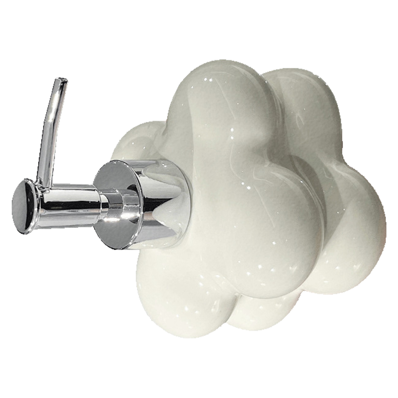 Luxuriöser Keramik-spender In Form Einer Vierkugeligen Wolke, Pumpflasche Für Duschgel/gesichtsreiniger, Flasche Für Shampoo/handseife, Milchig Weiß.