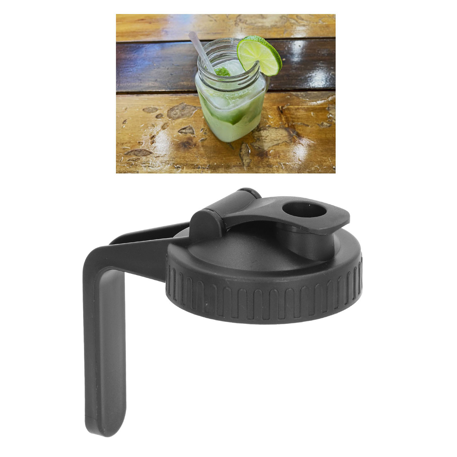 Schwarzes Einmachglas, 70 Mm Durchmesser, Weite Öffnung, Klappdeckel.