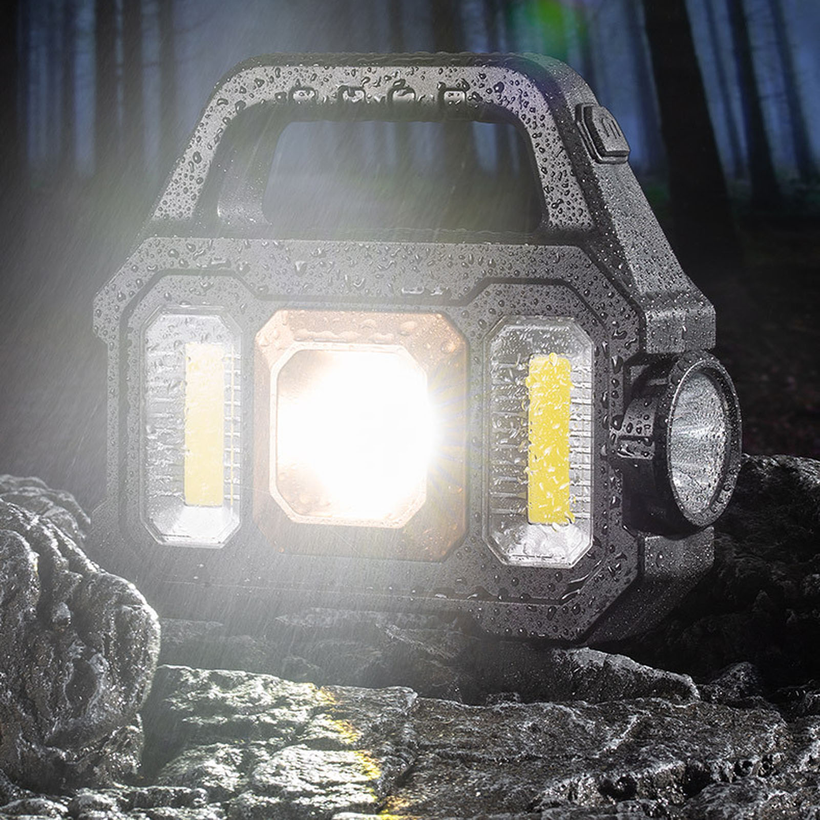 Tragbare Taschenlampe, Hochintensive Solar-led-taschenlampe, Hochintensive Outdoor-taschenlampe Mit Großer Reichweite, Wiederaufladbare Taschenlampe