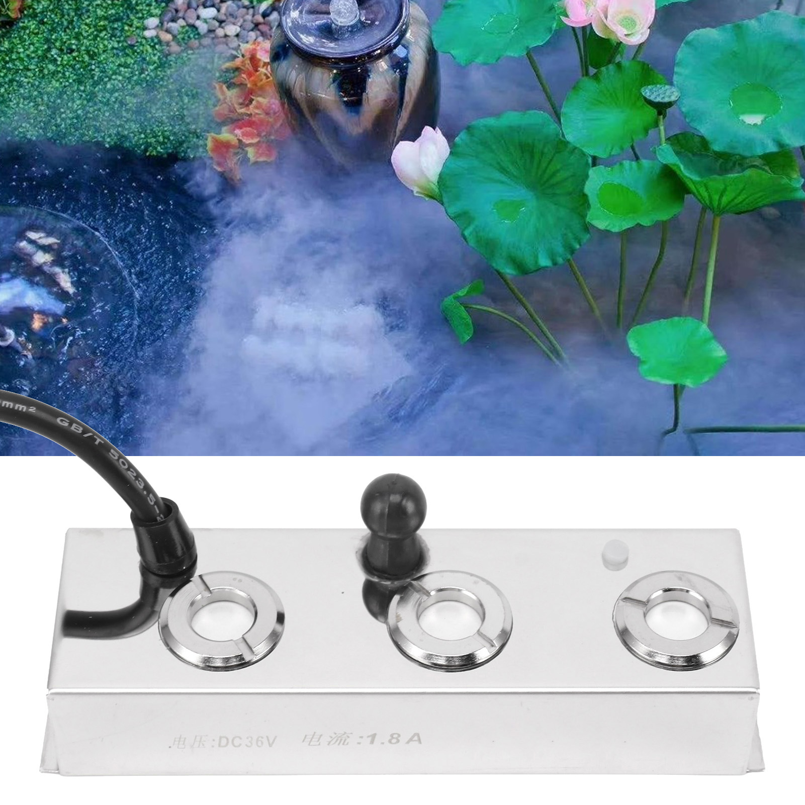 Ultraschall-sprühgerät Aus Edelstahl, Ideal Für Gewächshäuser, Gärten, Rasenflächen, Teiche, Steingärten, Aquarien Und Landschaftsbau. Stromversorgung: 100–240 V (europäischer Standard).