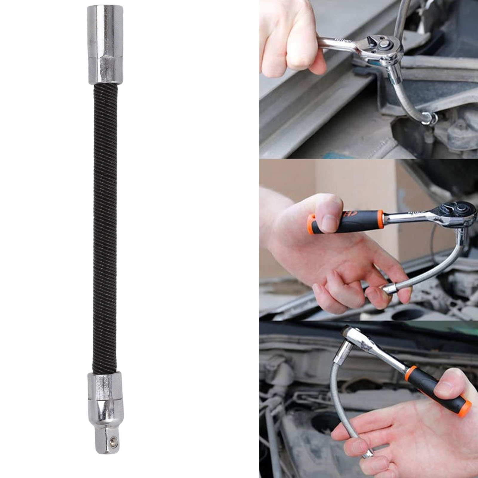 Flexible Verlängerung Für Elektroschrauber, Verlängerte Flexible Welle, Universelle Biegsame Welle, Kleiner 3/8" Schwarzer Fliegender Schraubenschlüssel