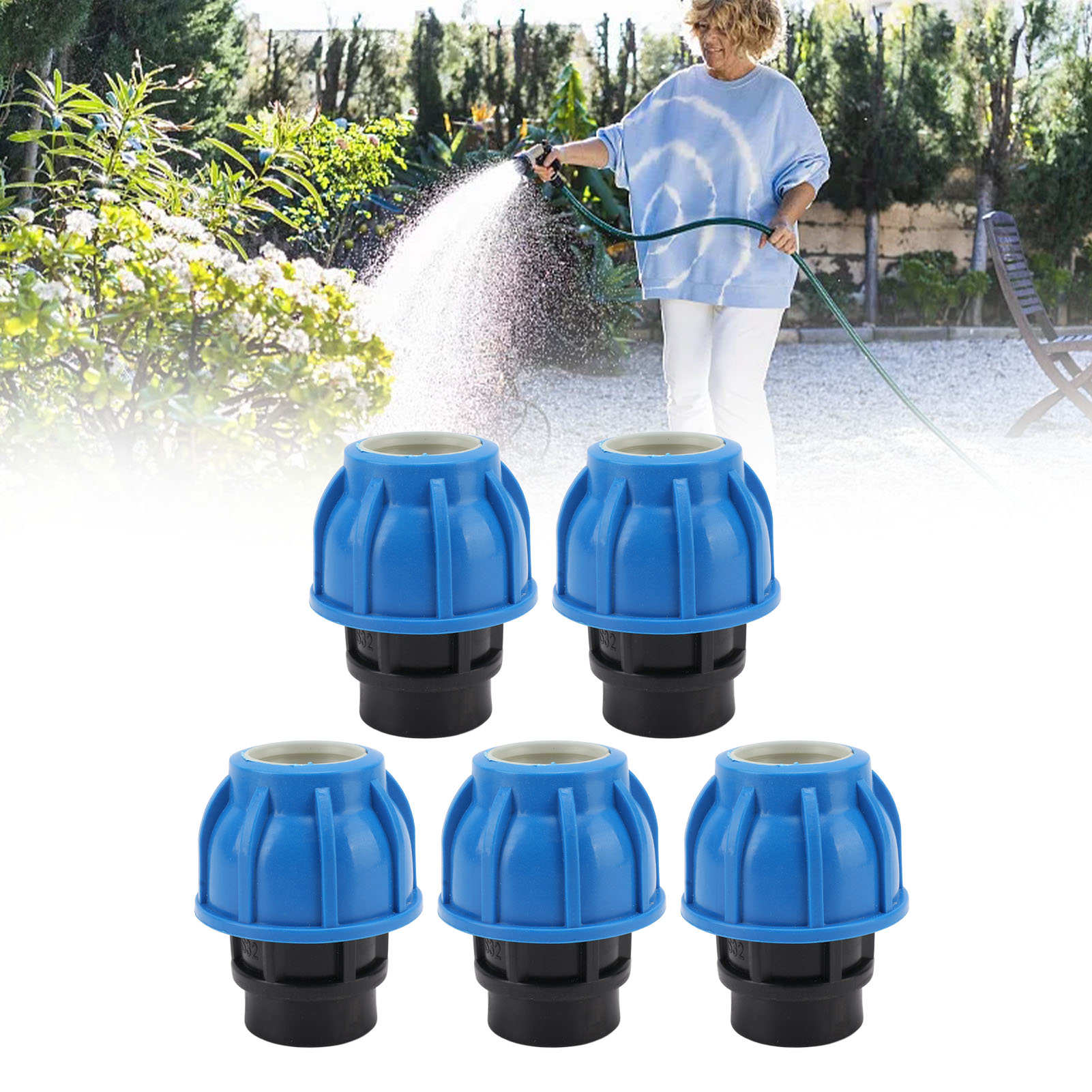 Packung Mit 5 Pe-direktkompressions-schnellkupplungen Für Trinkwasserleitungen, Innengewinde 32g1/2.