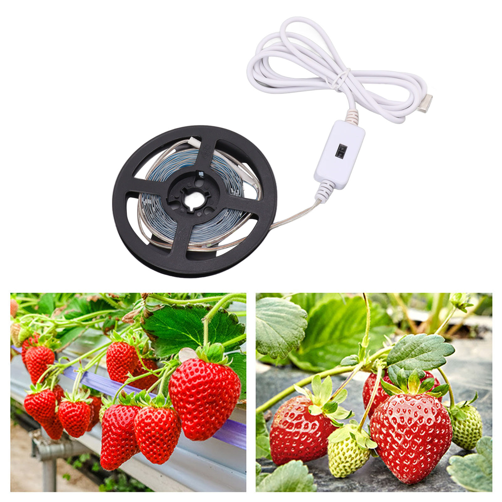 Usb-lichtleiste Mit Pflanzenwachstumssensor, Vollspektrum-led-zusatzbeleuchtung, Dimmfunktion Per Fingerwisch, Wasserdichte Lampe Für Sämlinge Und Blumen, 5 V, 3 M/unbestückte Platine.