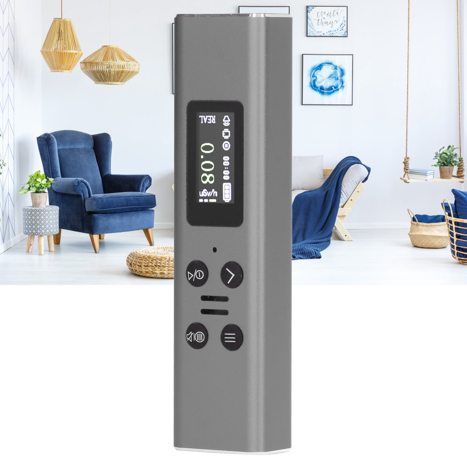Strahlungsdetektor Für Den Heimgebrauch, Geigerzähler, Strahlungsmonitor, Persönliches Dosimeter, Usb-wiederaufladbar, Silber.
