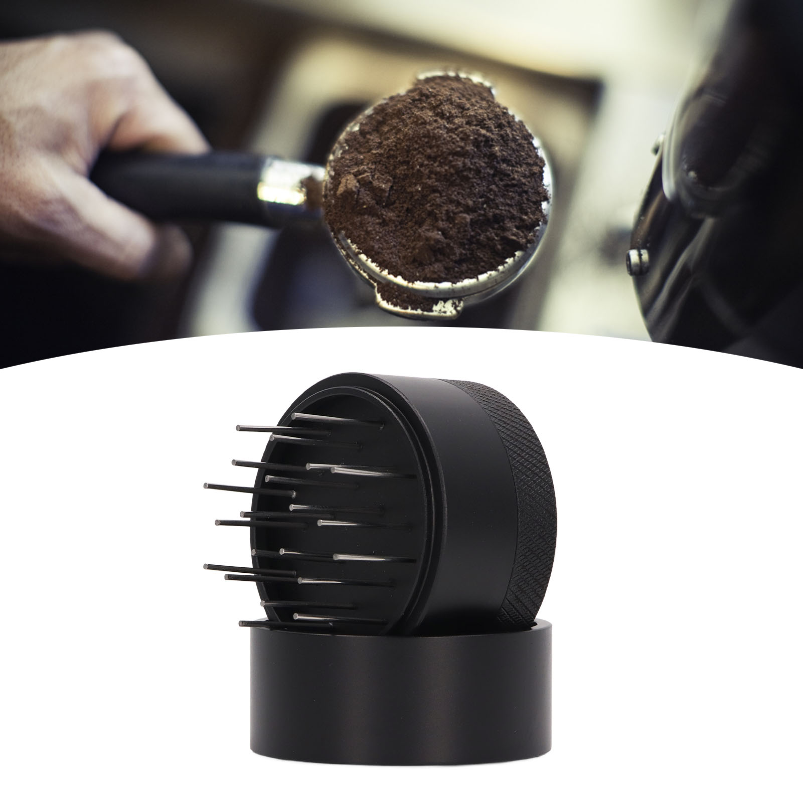 Kaffeepulverbehälter Aus Edelstahl Mit Sockel, 51-mm-kaffeedosierer.