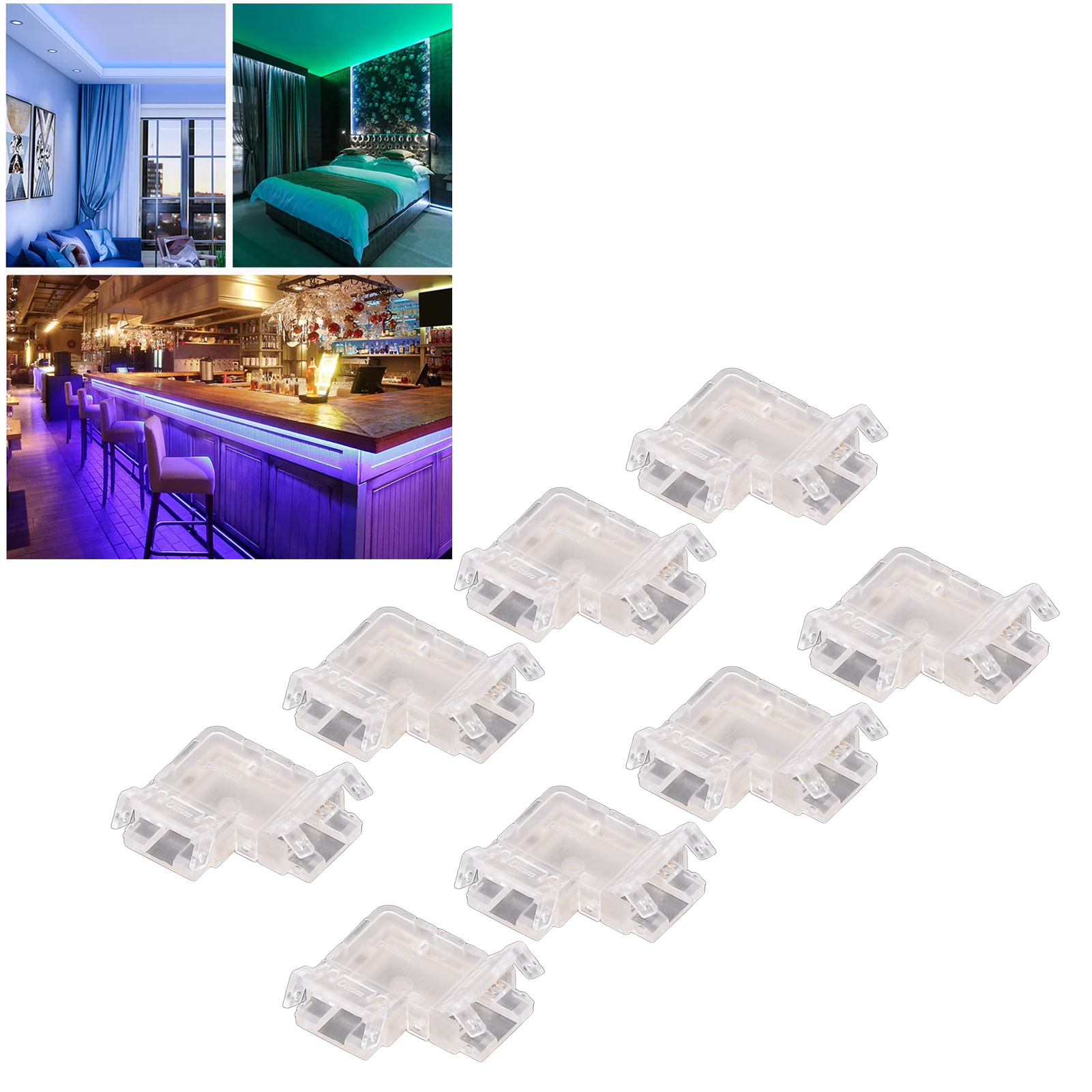 10 Mm L-förmiger Stecker, 4-poliger Rgb-led-streifenstecker, Lötfreier Adapter-anschlussverlängerungsanschluss, Lückenloser Transparenter Stecker Für Cob-led-streifen.