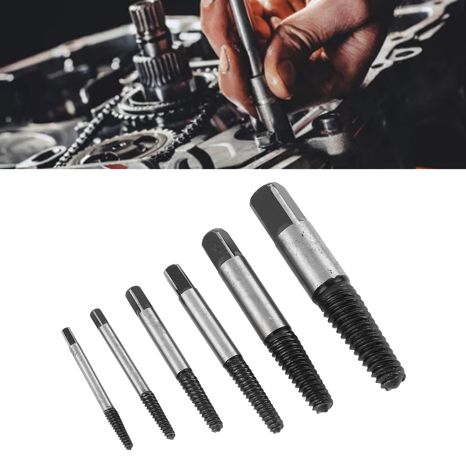 Set Mit 6 Abgebrochenen Schraubenausdrehern, Gelbe Schachtel, 6 Stück.