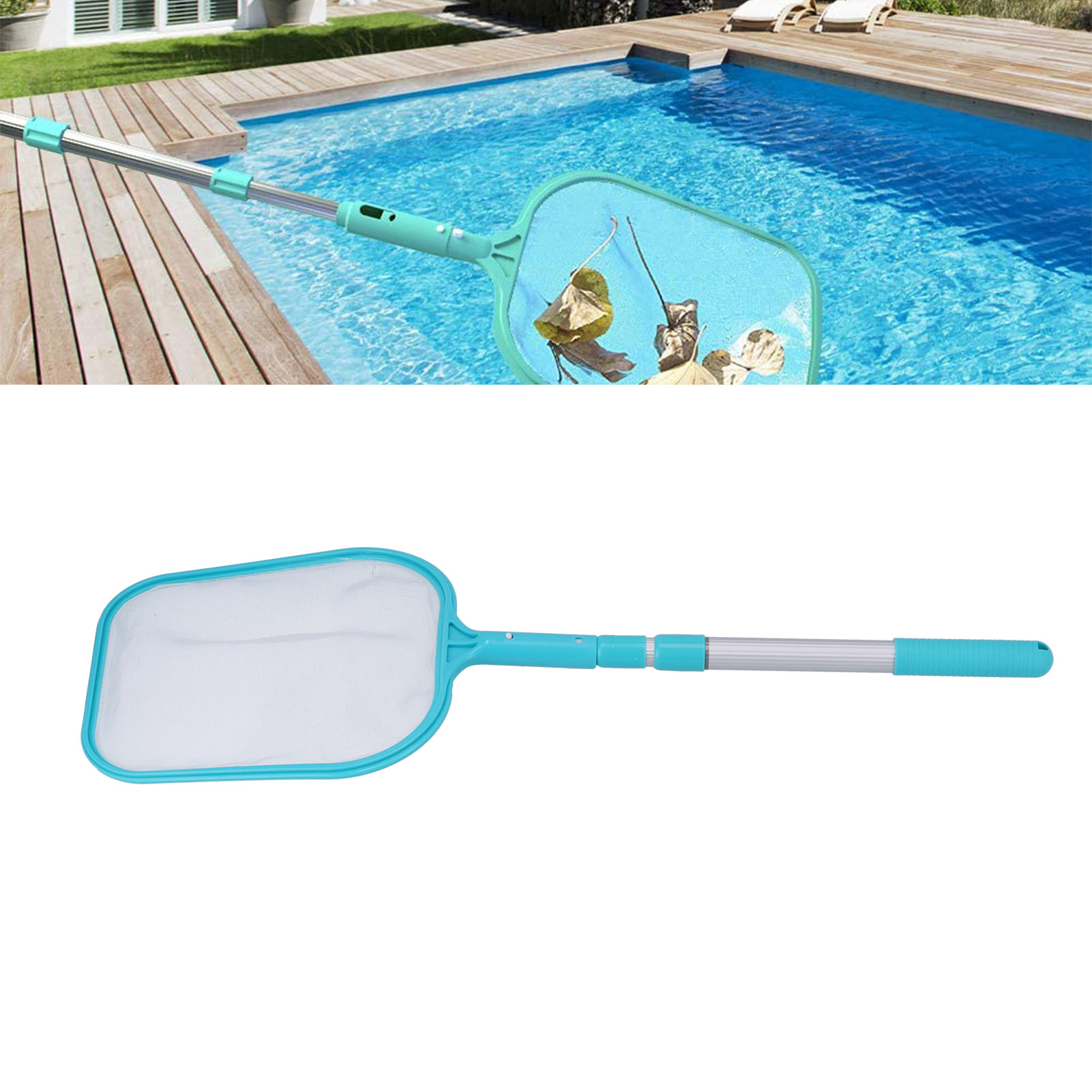 100 Cm Teleskop-poolnetz Mit Griff Zur Reinigung Von Schwimmbecken