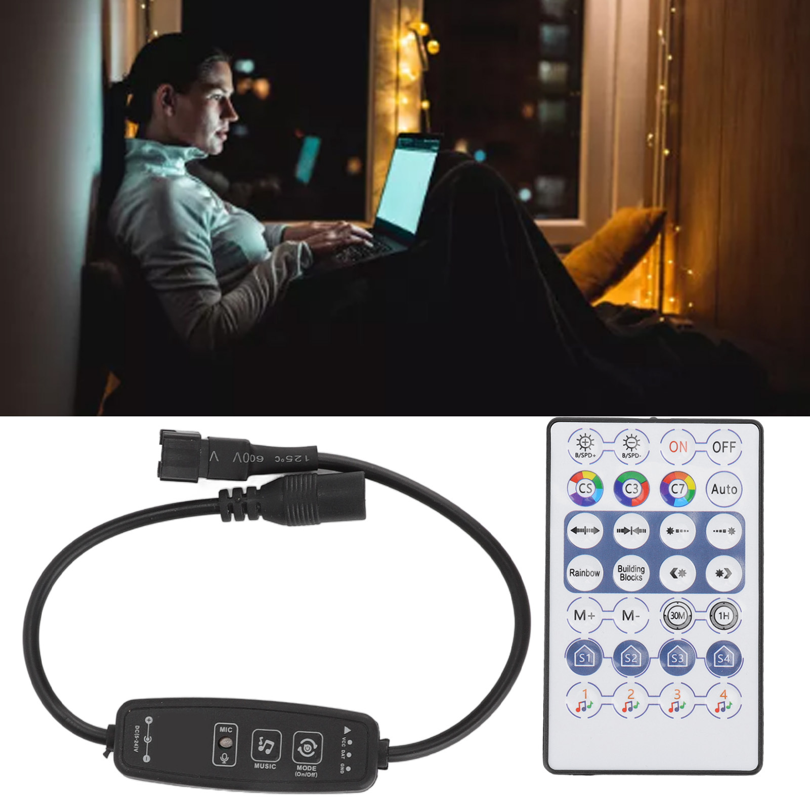 Intelligenter Drahtloser Wifi-led-controller Zur Fernsteuerung, Kompatibel Mit Android- Und Ios-systemen, Rgb-lichtleisten-controller.
