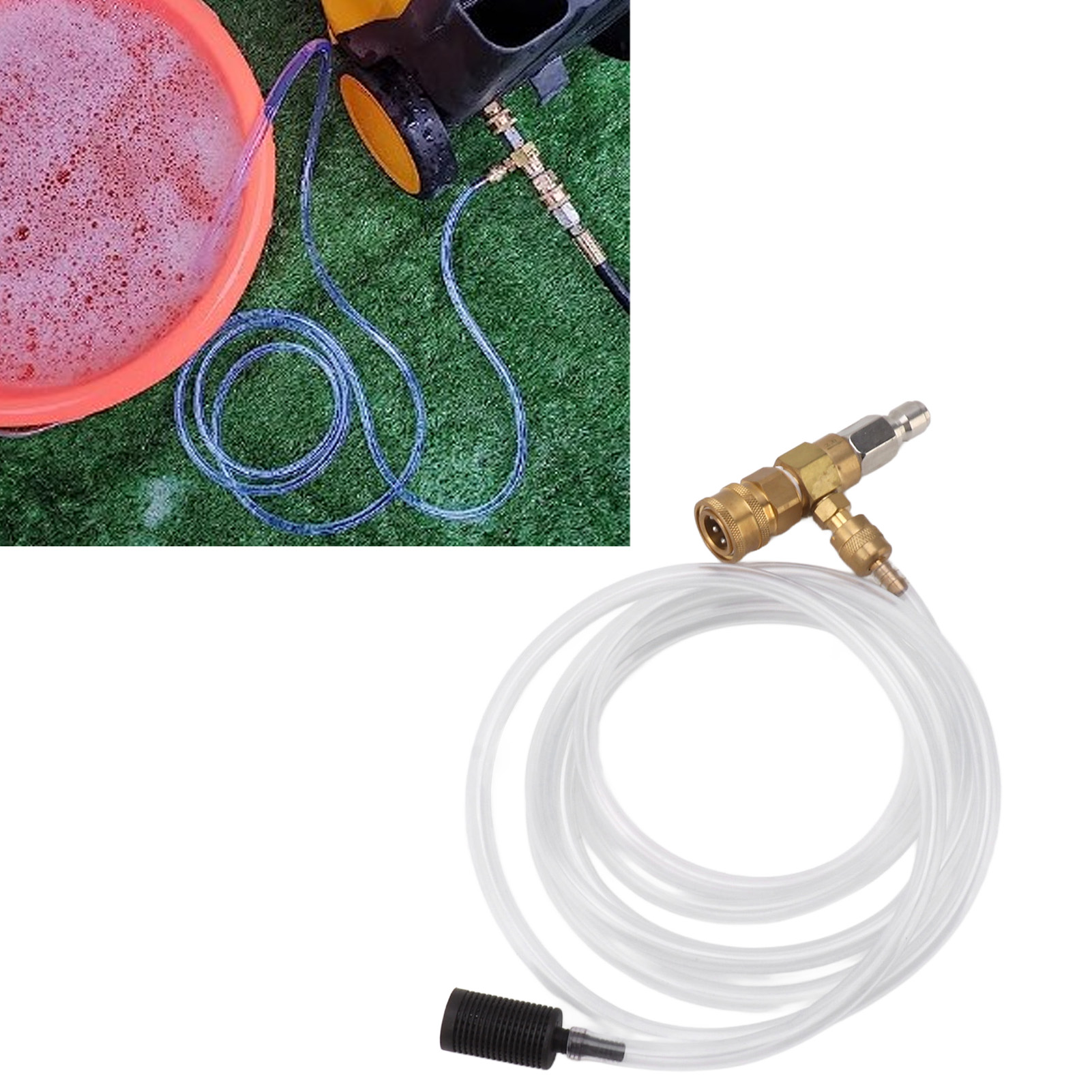 Einstellbares Chemikalieneinspritzset, Downstream-einspritzset Für Hochdruckreiniger, 3/8-zoll-anschluss, Seifeneinspritzung Mit Saugrohr Und Seifendüse.