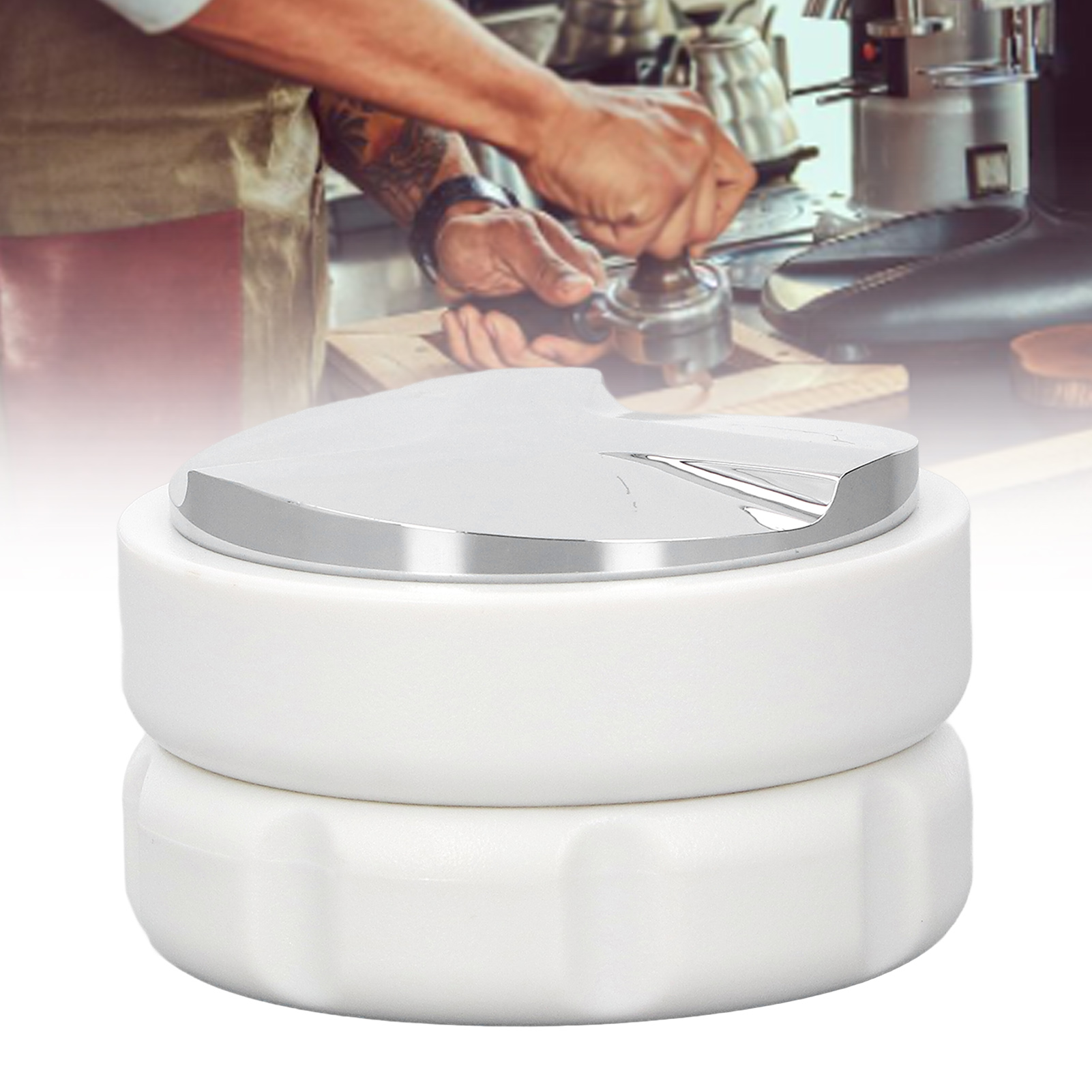 Kaffeepulverbehälter, Dreiflügeliger, Flacher Abs-kaffeetampfer, Zubehör Für Kaffeemaschinen, 53 Mm