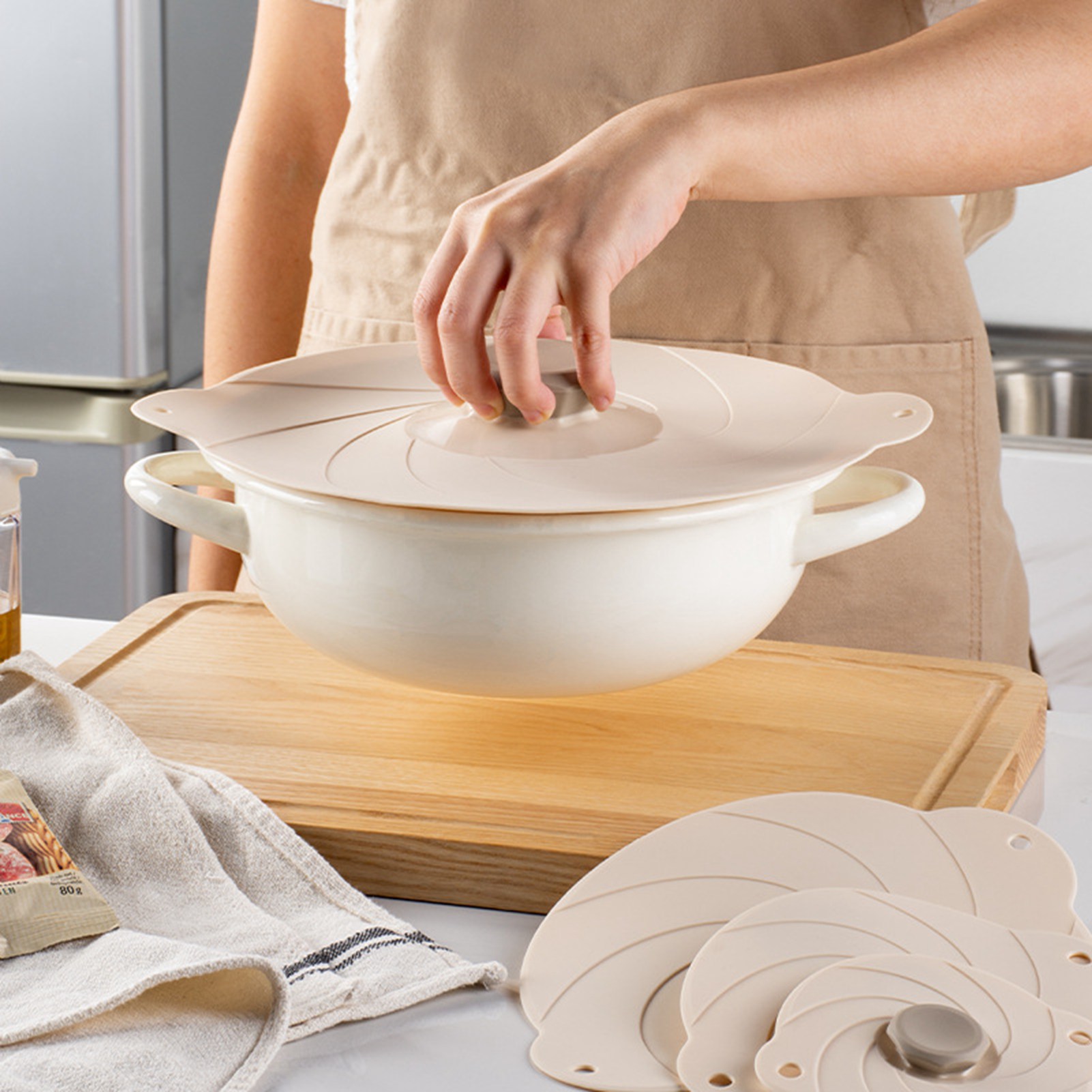 Kreative Silikondeckel Für Die Aufbewahrung Von Lebensmitteln, Luftdichte Aufbewahrungsbehälter, Silikonschüsseln, Luftdichte Deckel, Küchenutensilien